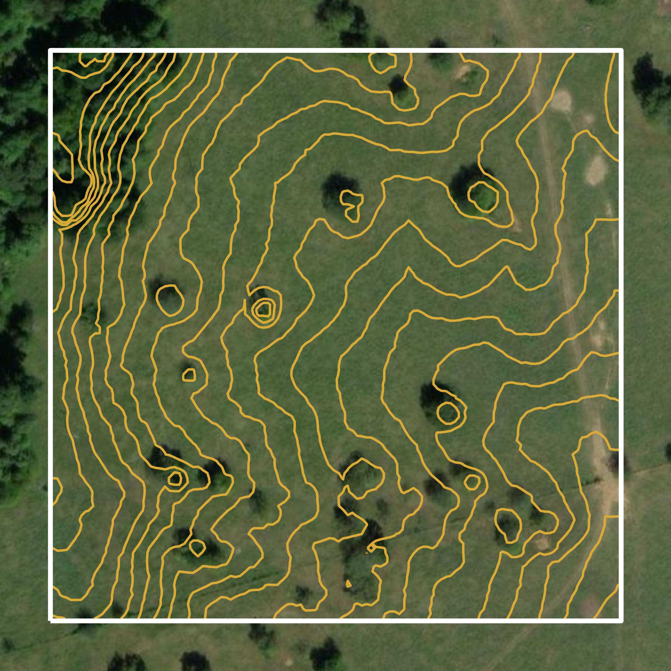 This image shows a contour map in Crittenden County created using GIS data in Equator.