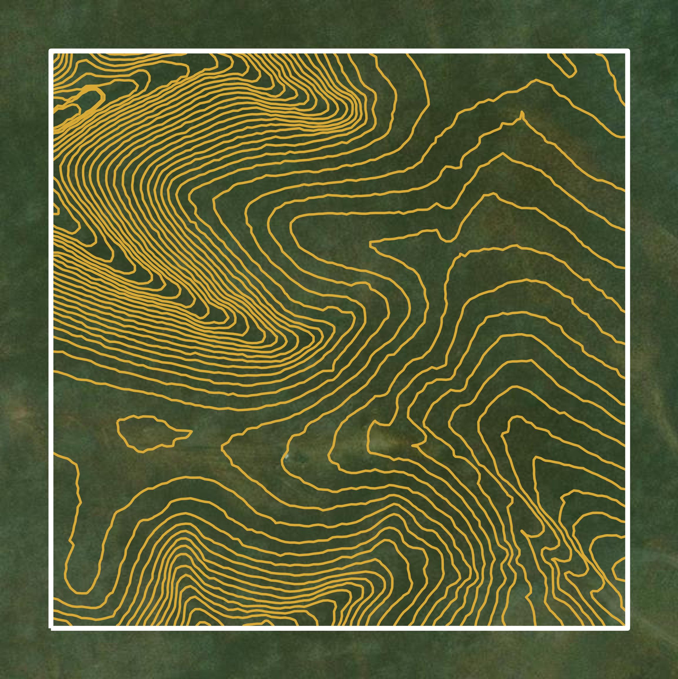 This image shows a contour map in Cumberland County created using GIS data in Equator.