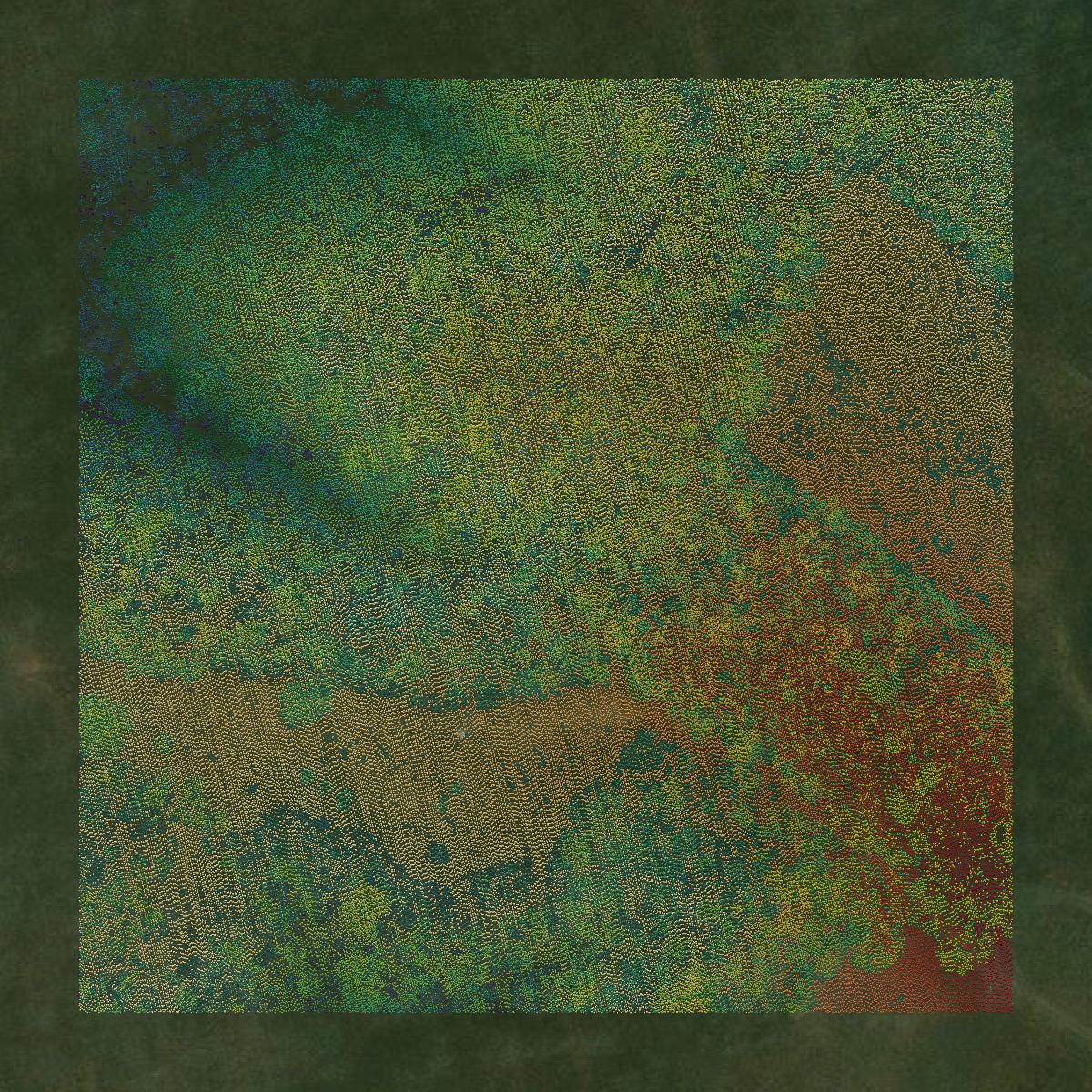 This image shows a LiDAR point cloud in Cumberland County created using GIS data in Equator.