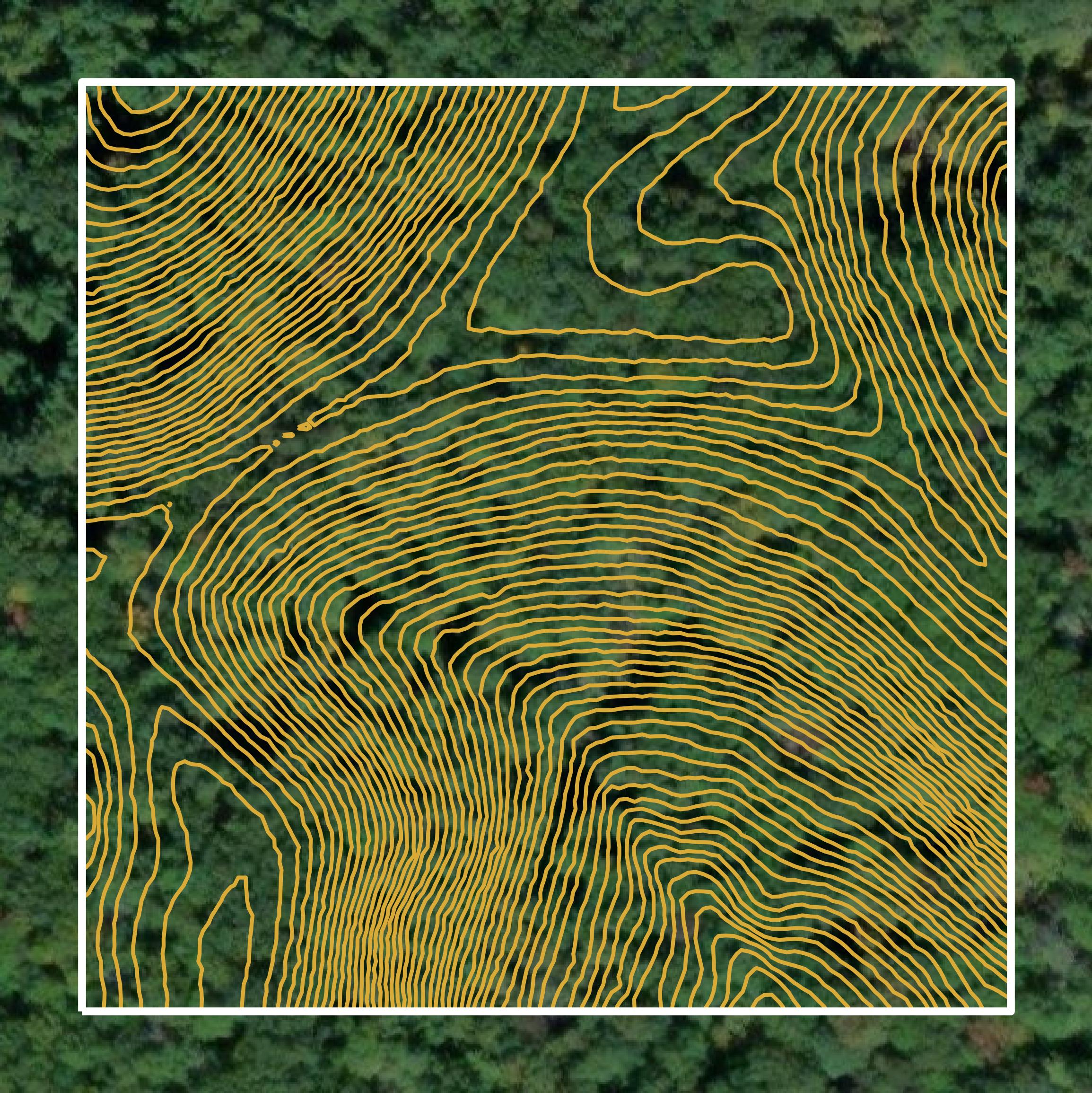This image shows a contour map in Estill County created using GIS data in Equator.