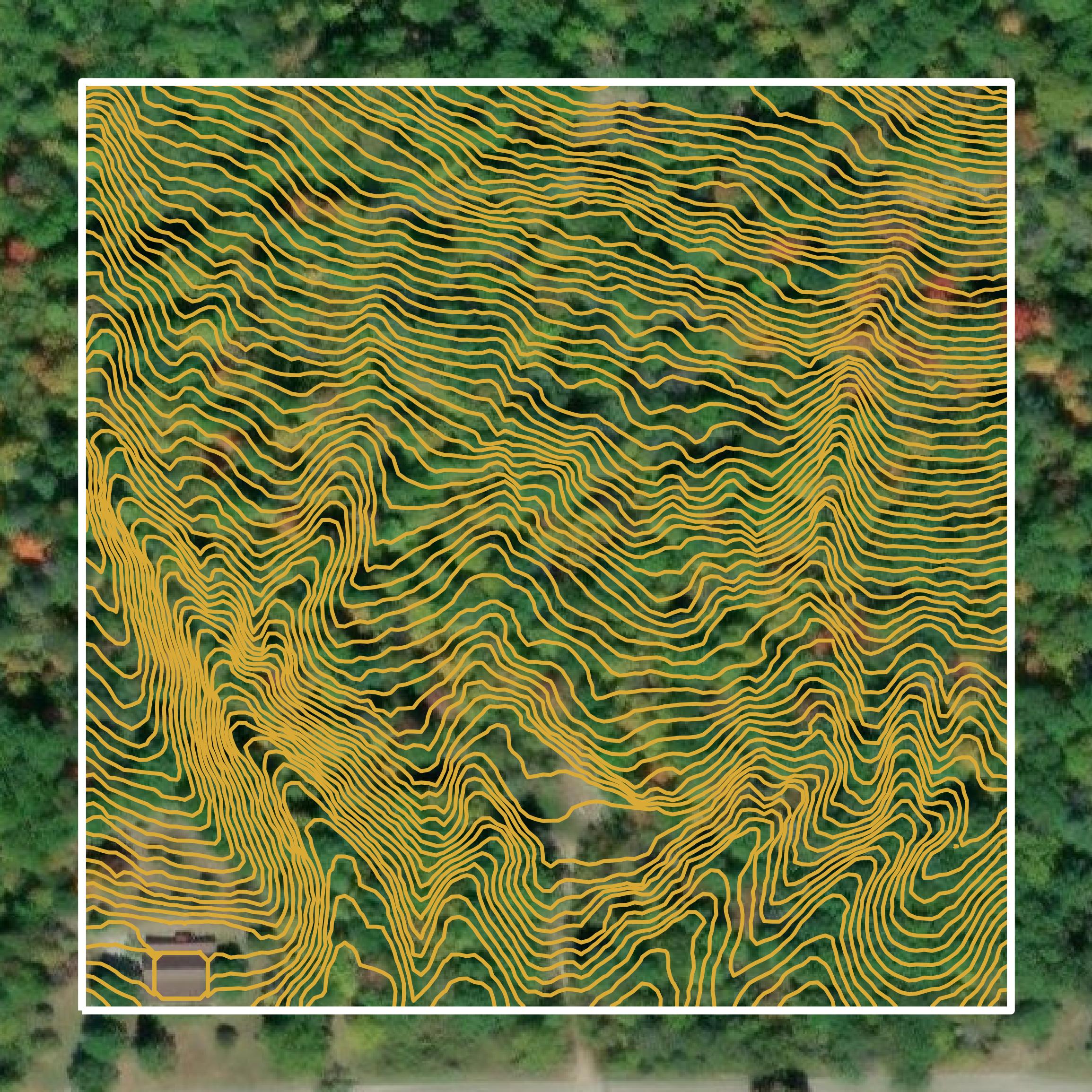 This image shows a contour map in Estill County created using GIS data in Equator.