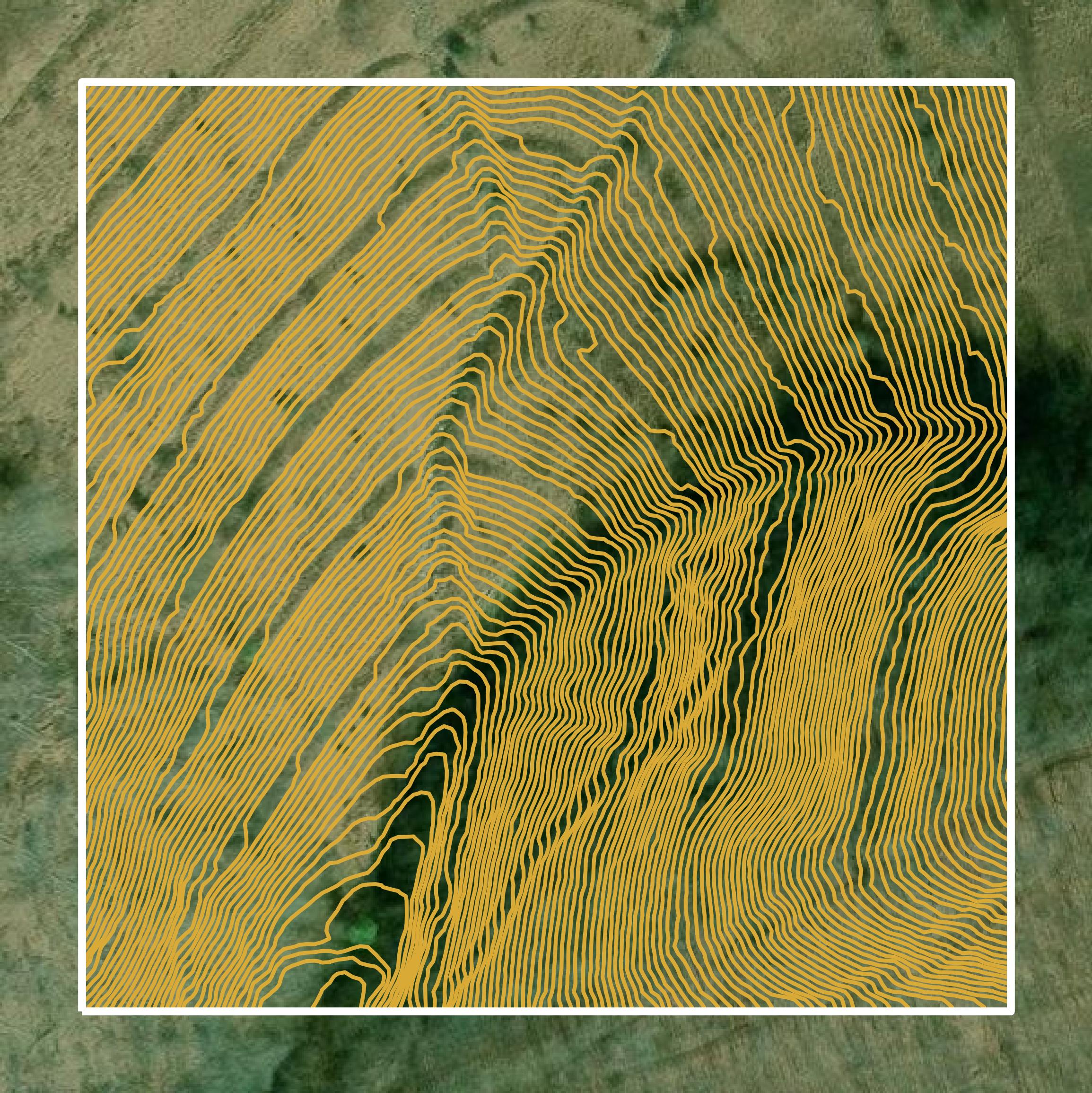 This image shows a contour map in Floyd County created using GIS data in Equator.