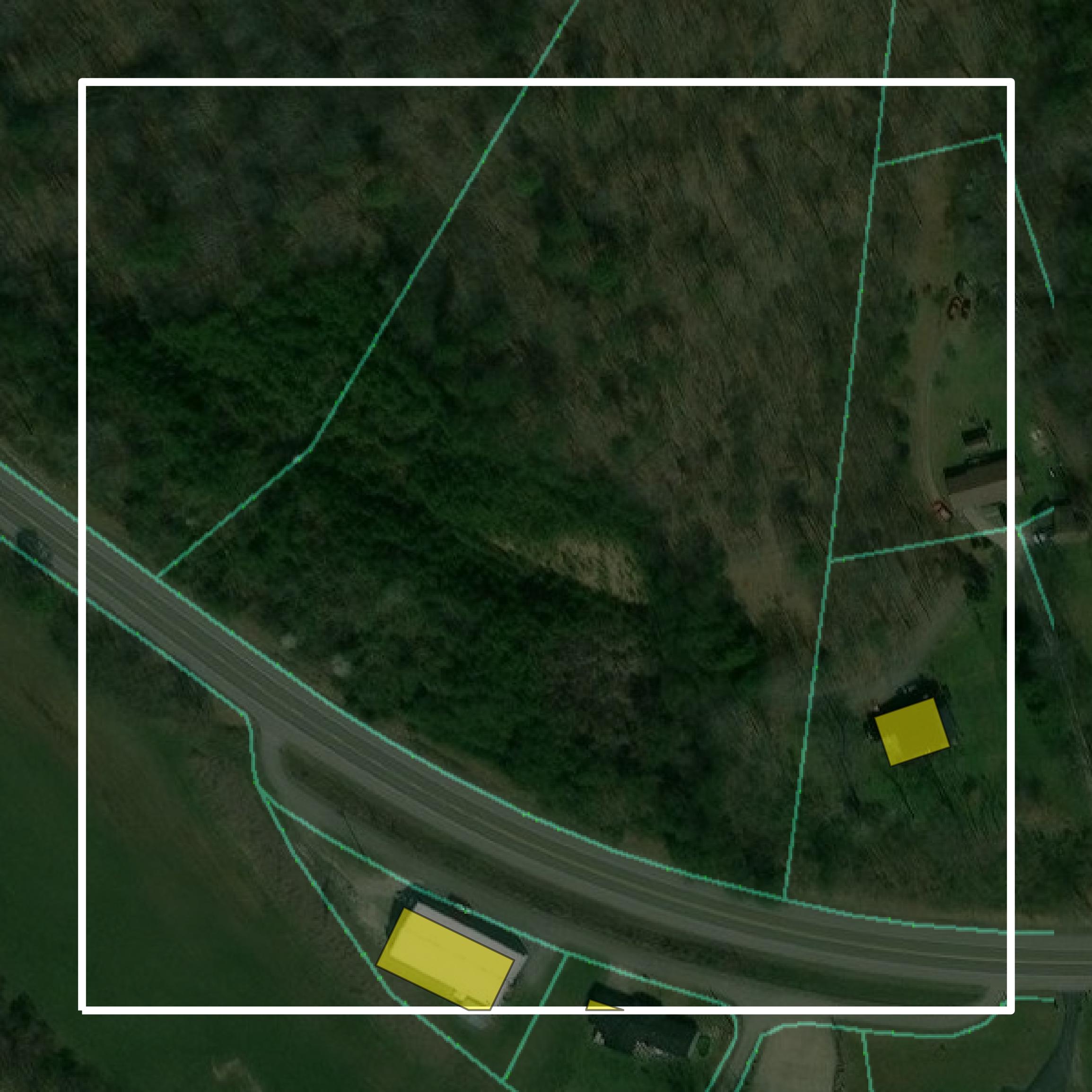 This image shows parcel and building data in Floyd County created using GIS data in Equator.