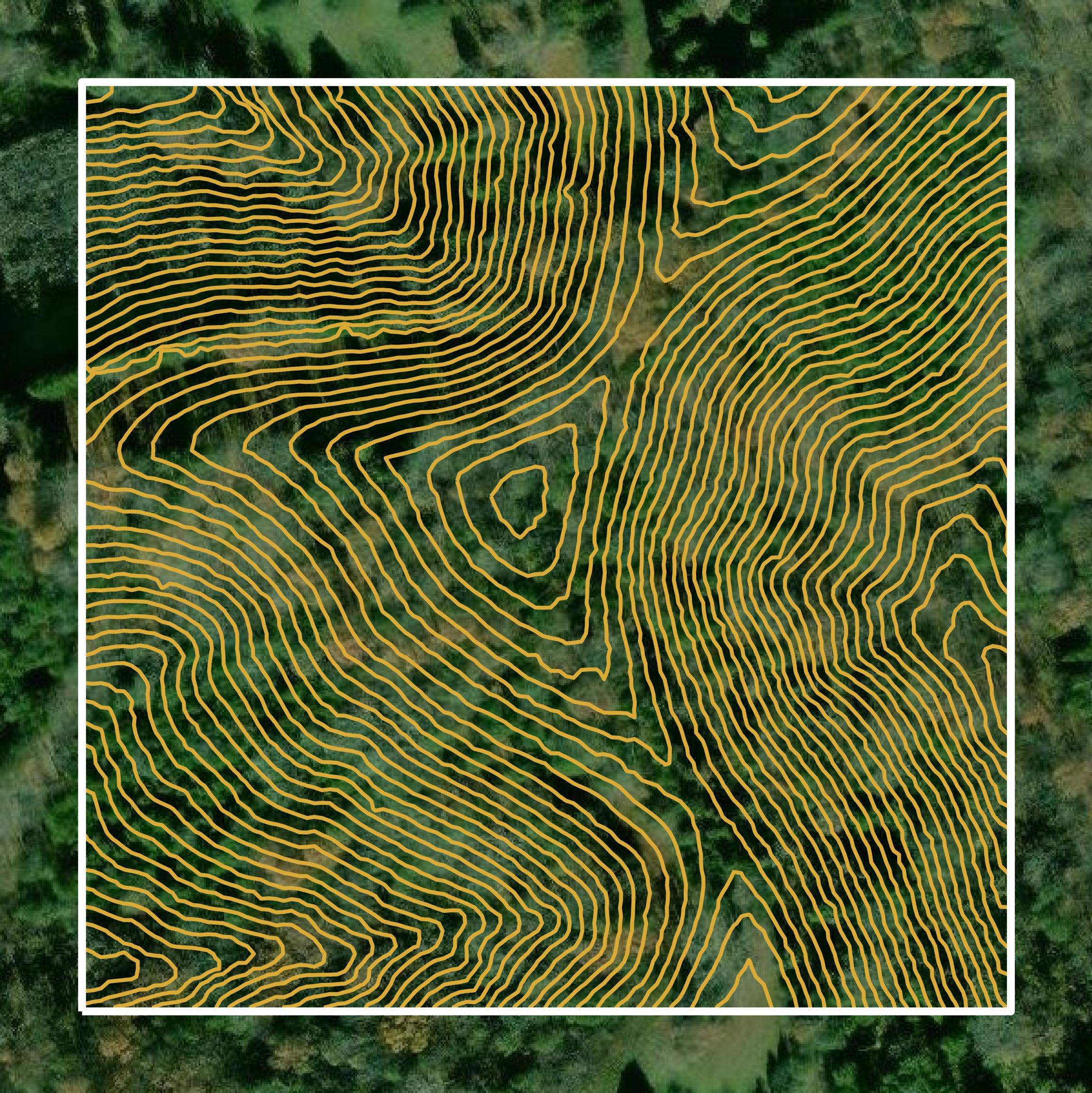 This image shows a contour map in Franklin County created using GIS data in Equator.