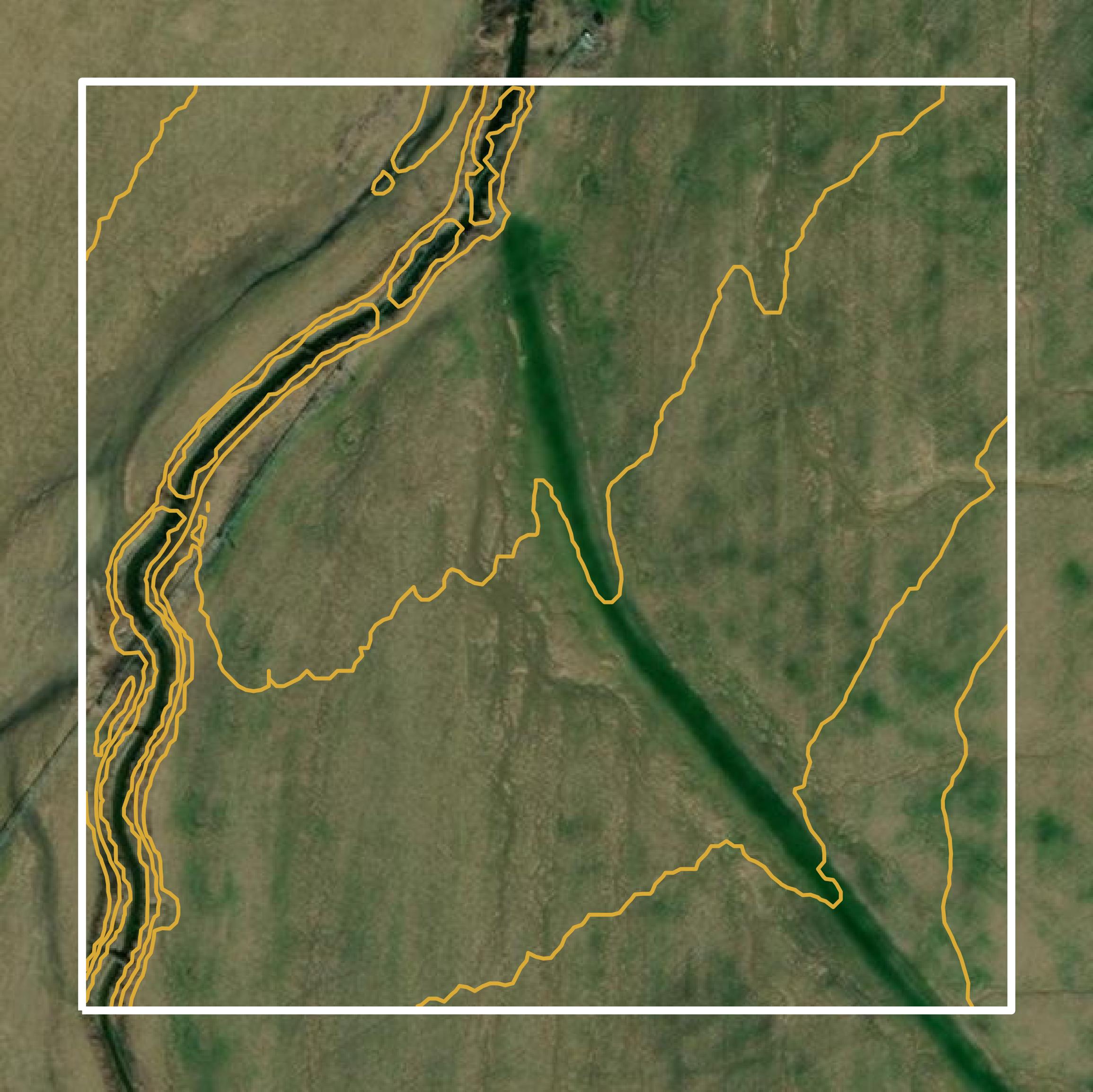 This image shows a contour map in Fulton County created using GIS data in Equator.