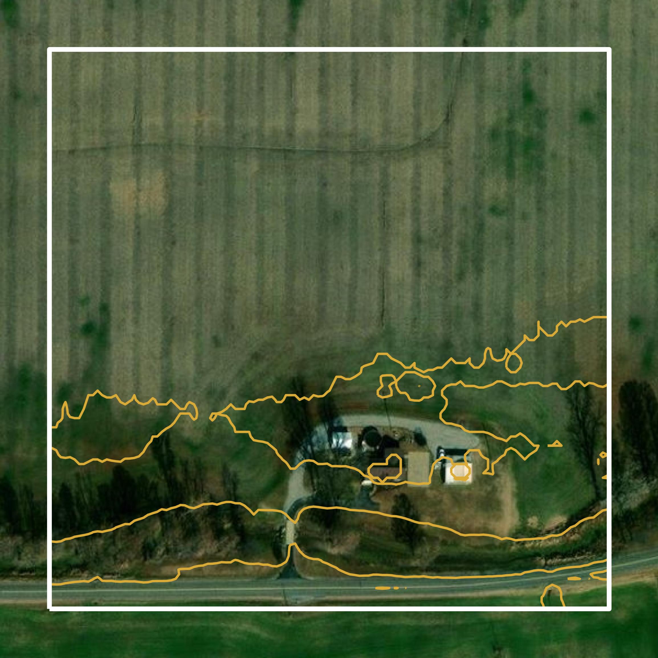 This image shows a contour map in Fulton County created using GIS data in Equator.