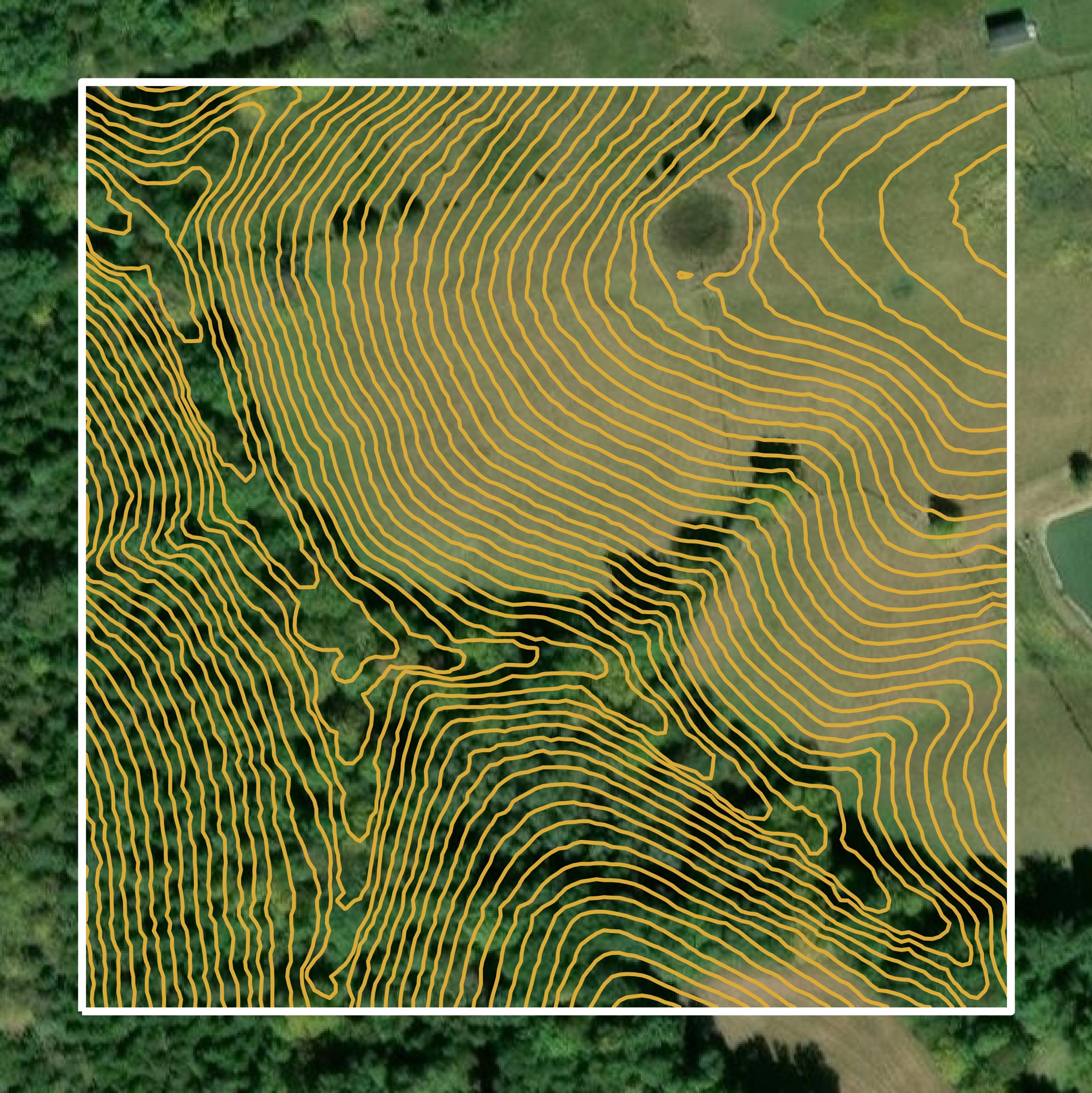 This image shows a contour map in Grant County created using GIS data in Equator.