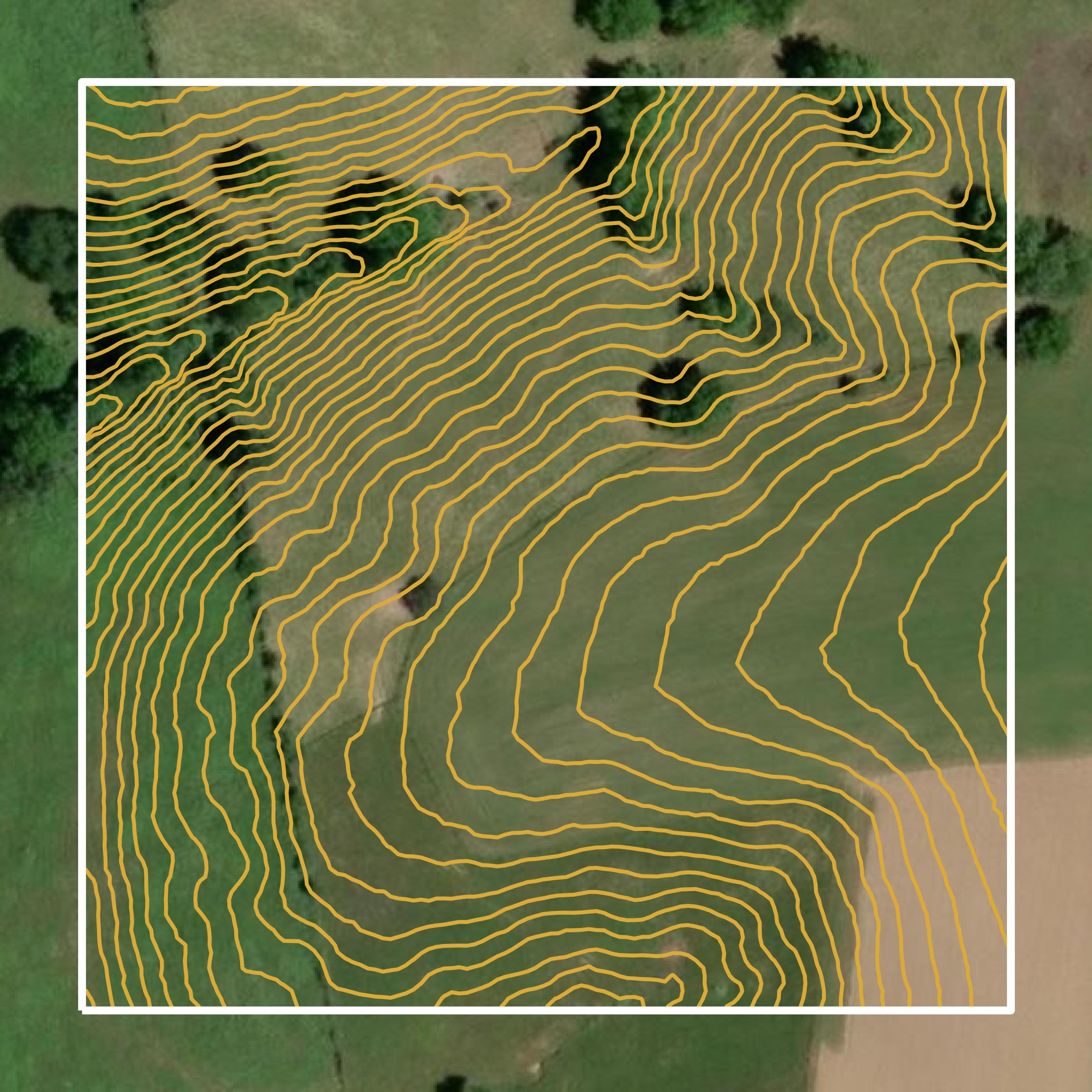 This image shows a contour map in Grant County created using GIS data in Equator.