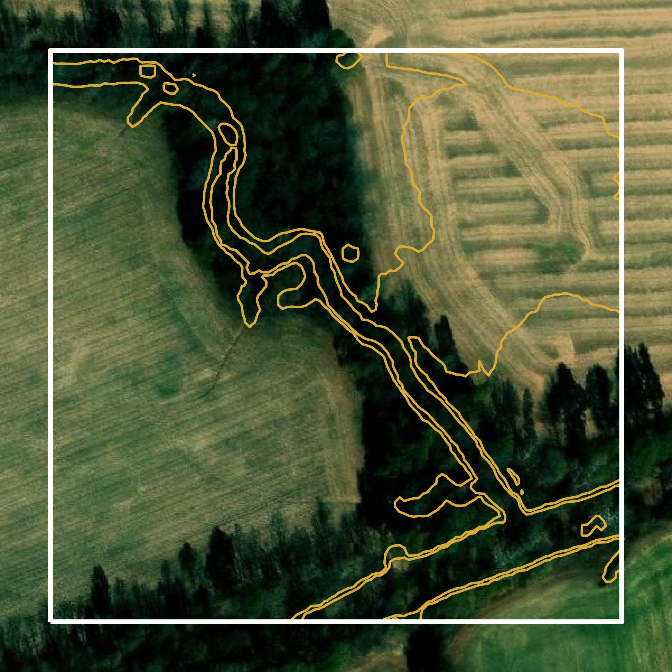 This image shows a contour map in Graves County created using GIS data in Equator.