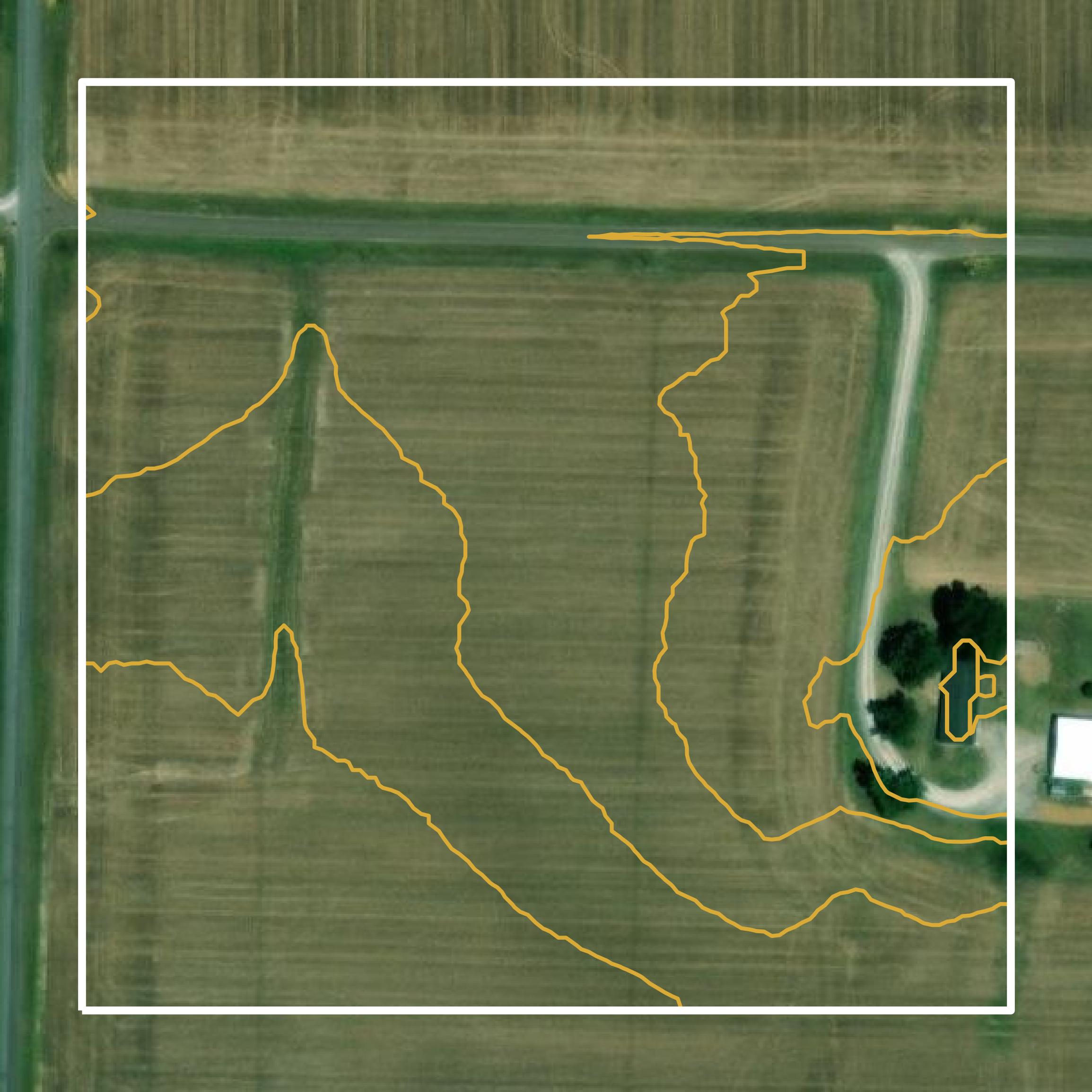 This image shows a contour map in Graves County created using GIS data in Equator.