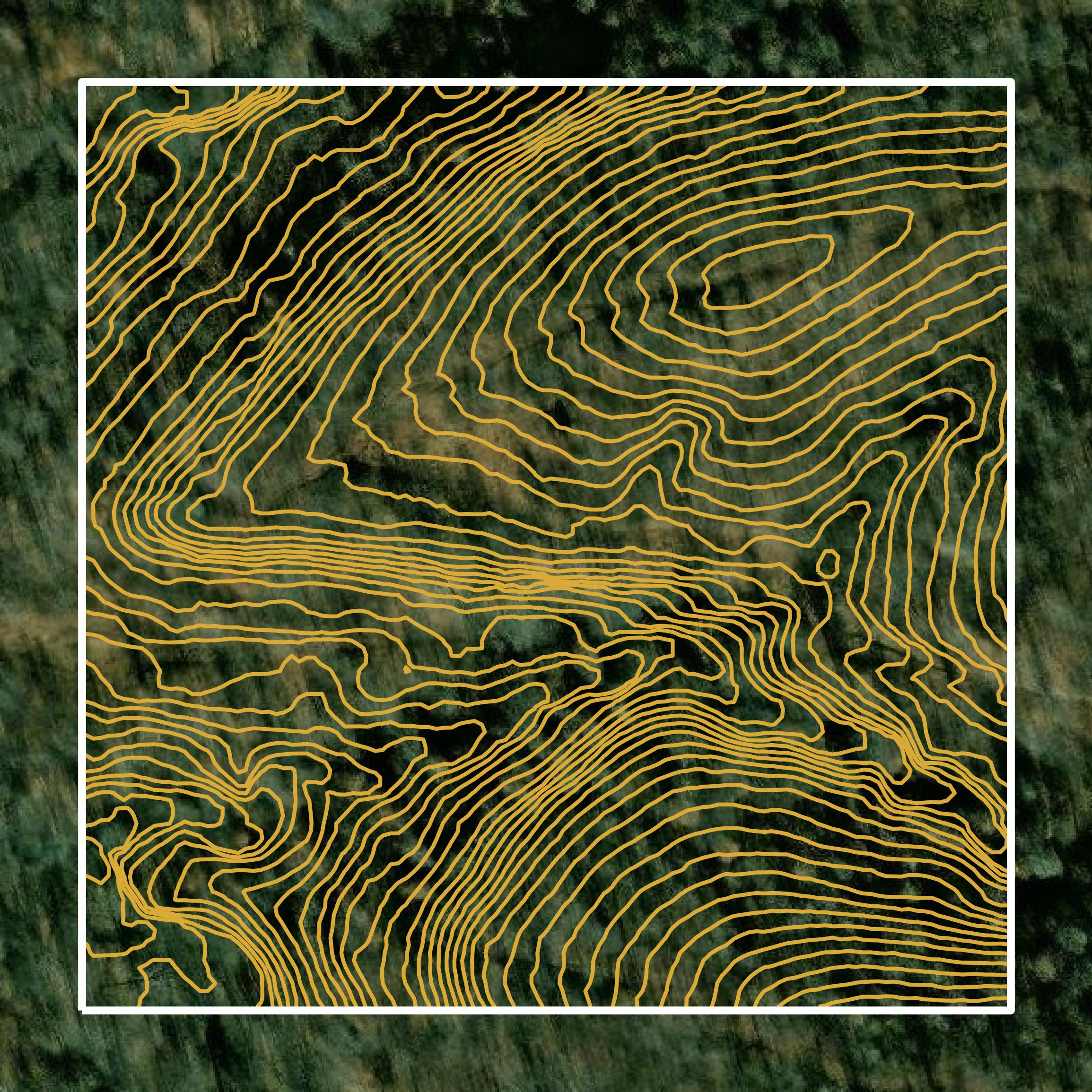 This image shows a contour map in Grayson County created using GIS data in Equator.