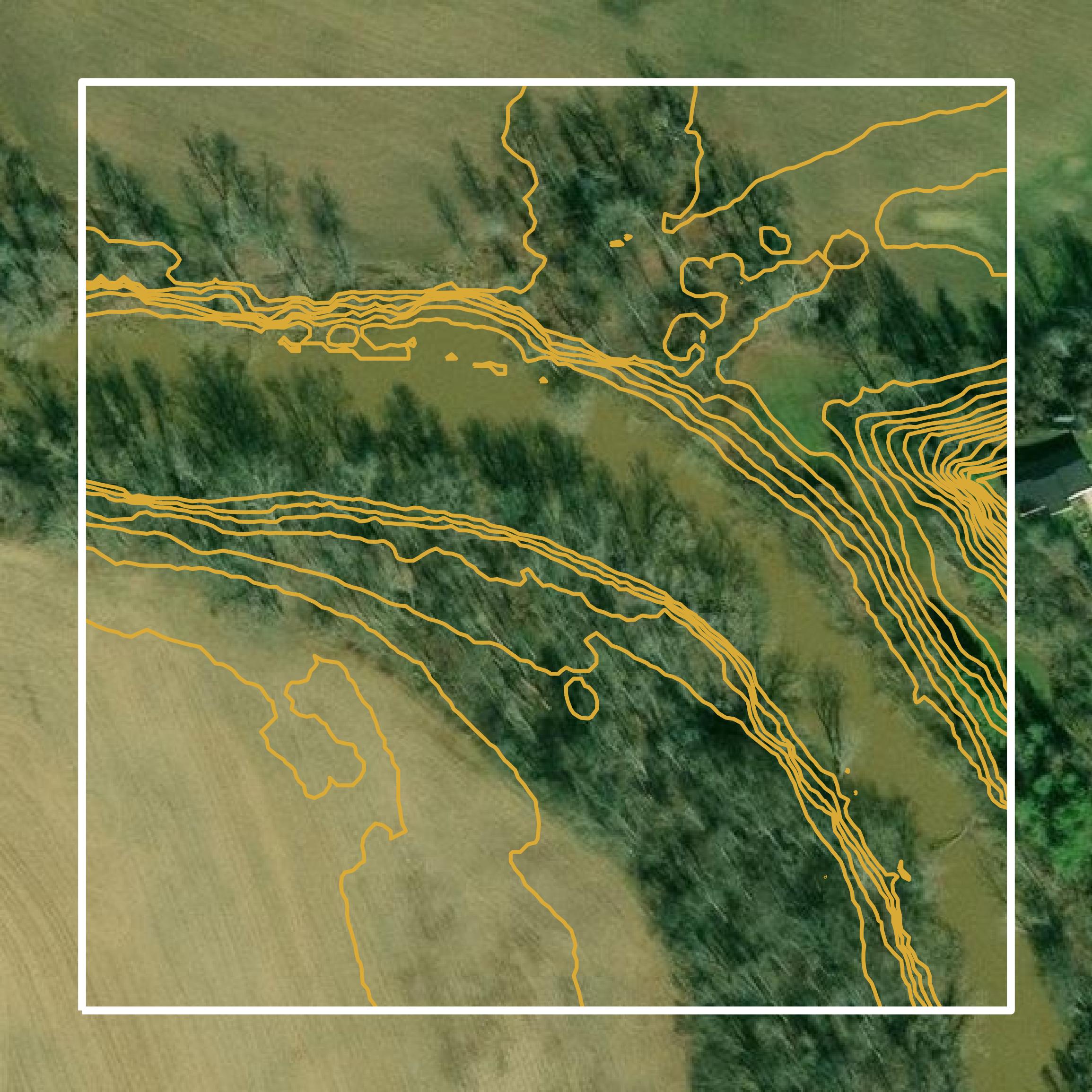This image shows a contour map in Greenup County created using GIS data in Equator.