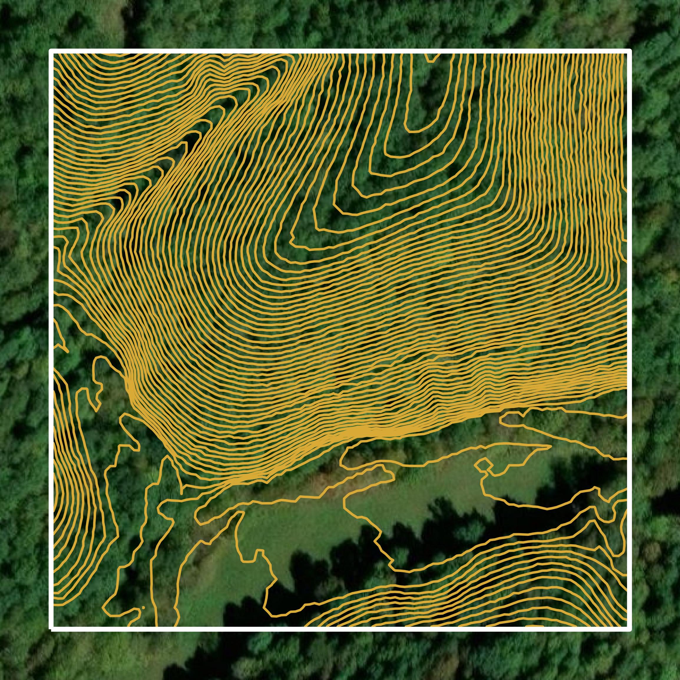 This image shows a contour map in Greenup County created using GIS data in Equator.