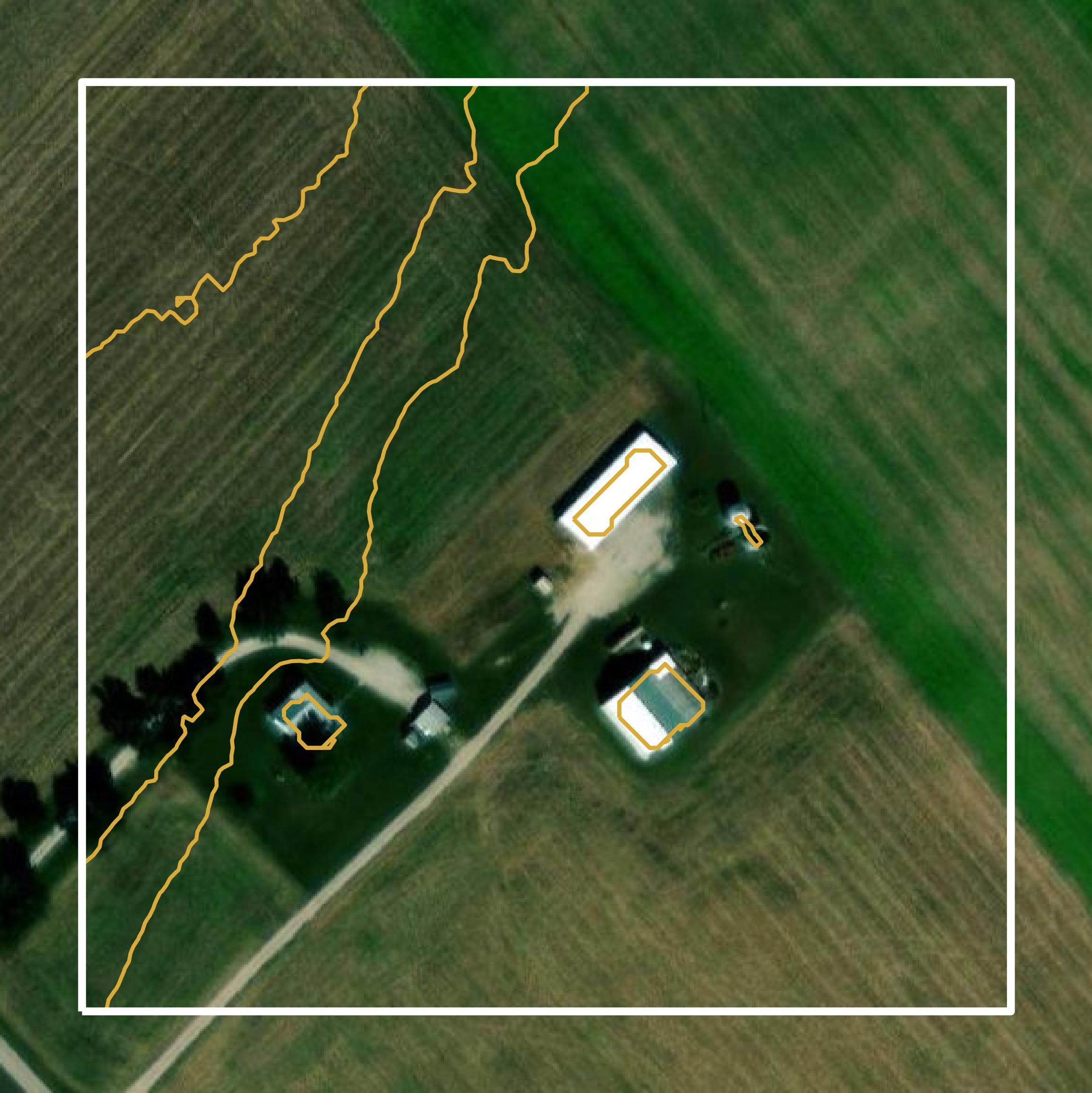 This image shows a contour map in Hancock County created using GIS data in Equator.