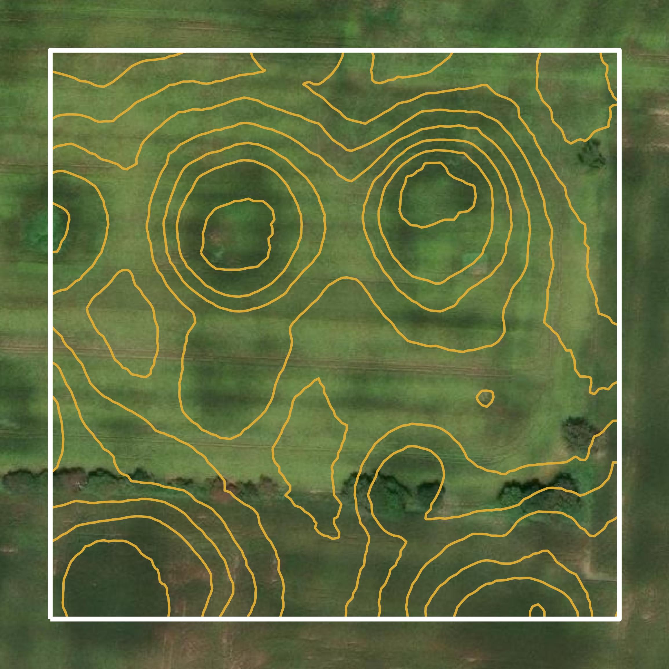 This image shows a contour map in Hardin County created using GIS data in Equator.