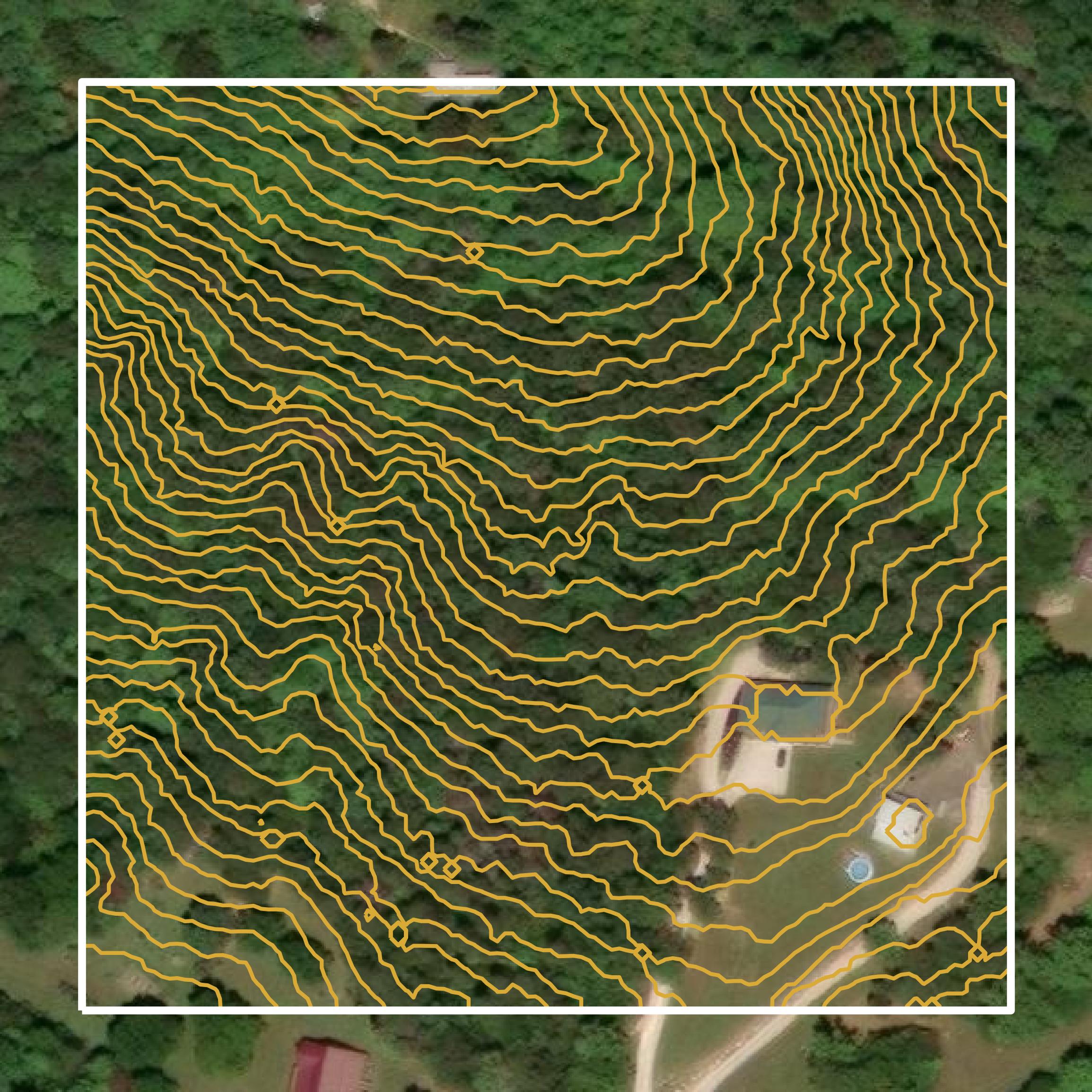 This image shows a contour map in Hart County created using GIS data in Equator.