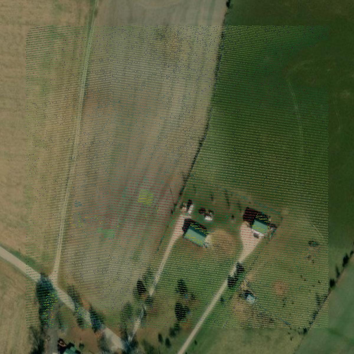 This image shows a LiDAR point cloud in Hart County created using GIS data in Equator.