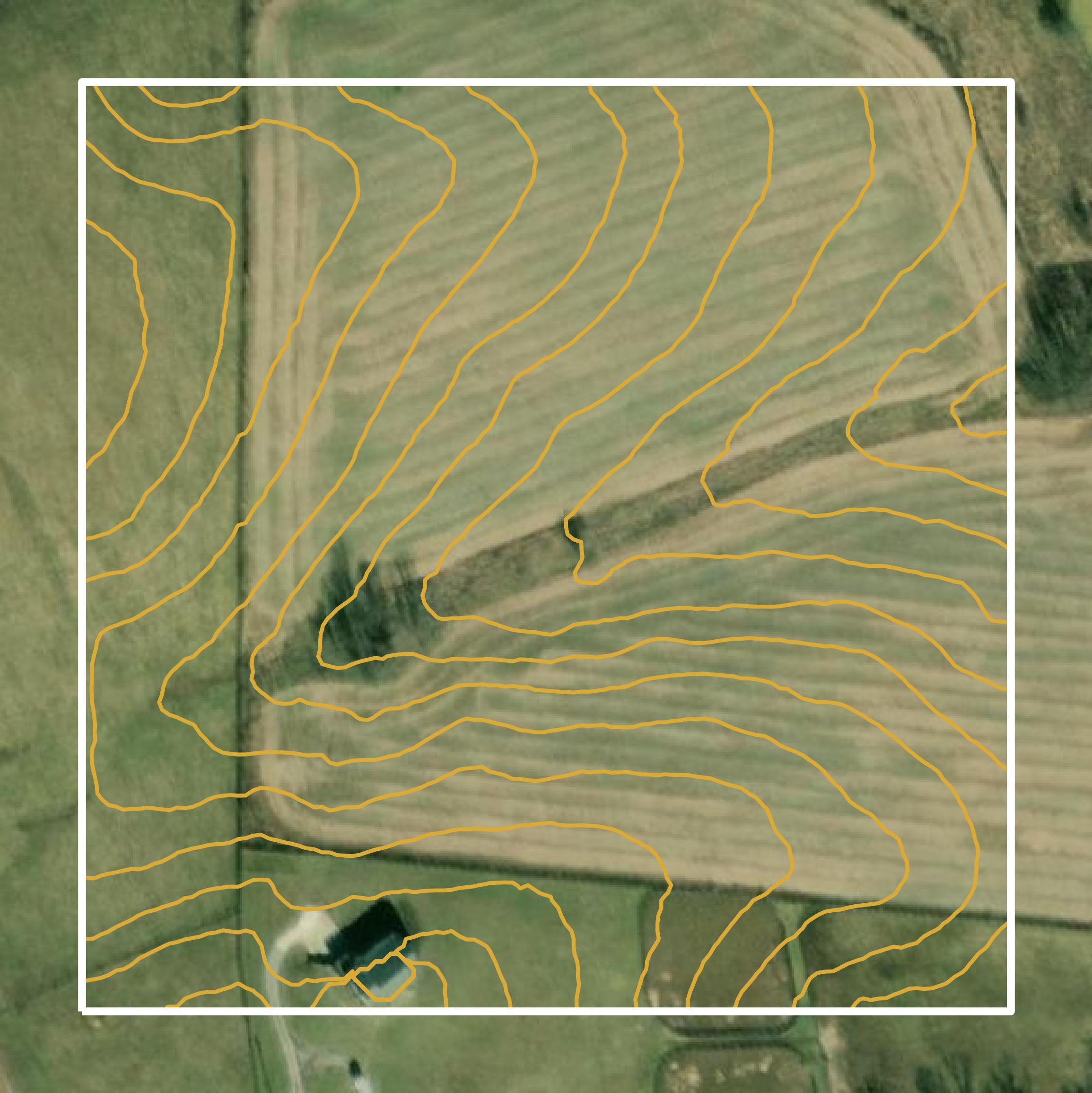 This image shows a contour map in Henry County created using GIS data in Equator.