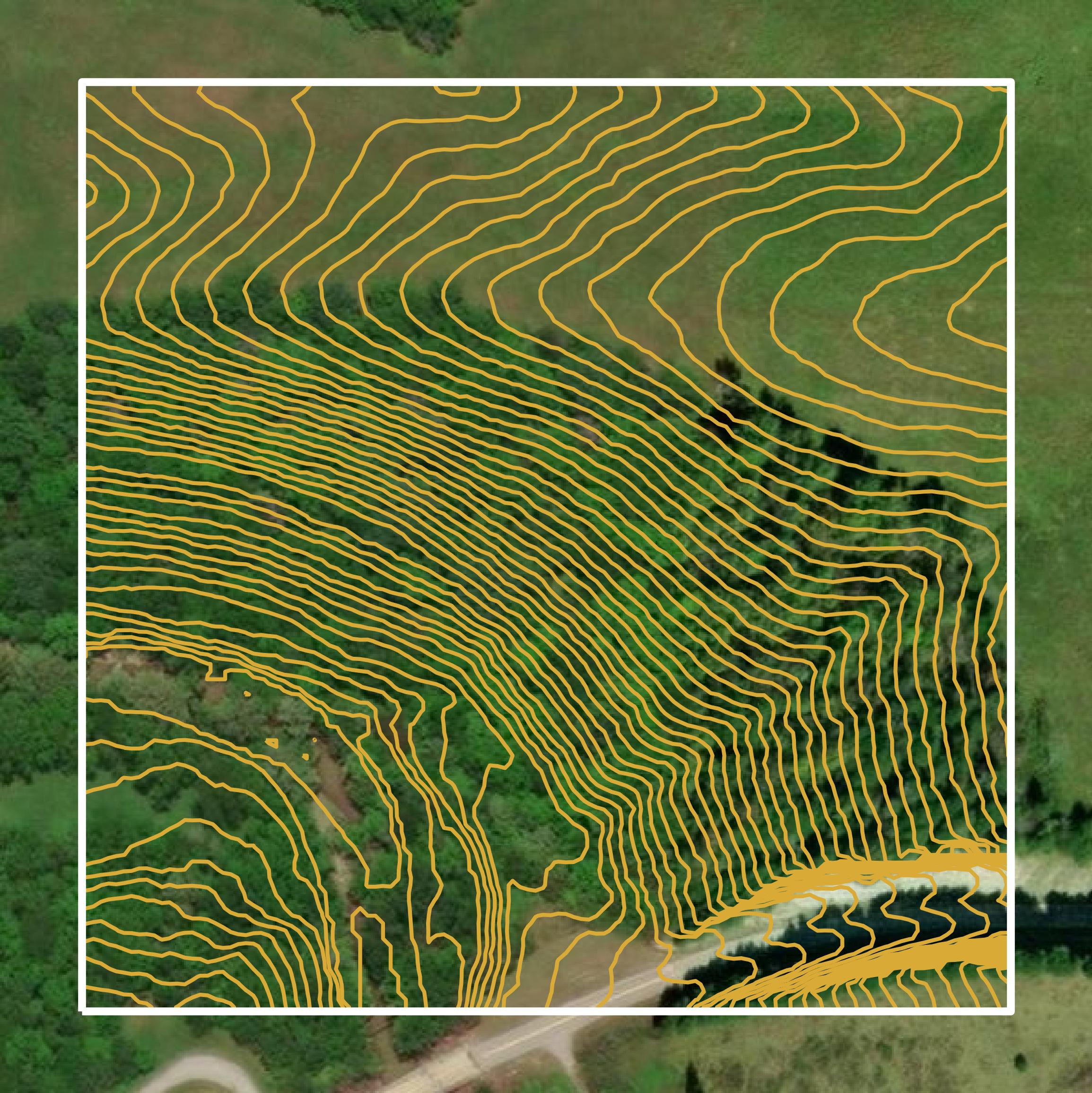 This image shows a contour map in Henry County created using GIS data in Equator.
