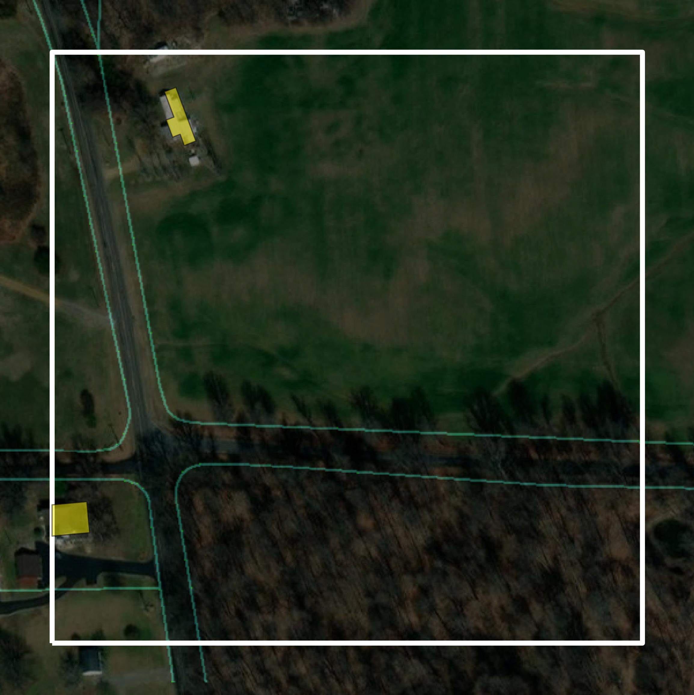 This image shows parcel and building data in Hickman County created using GIS data in Equator.