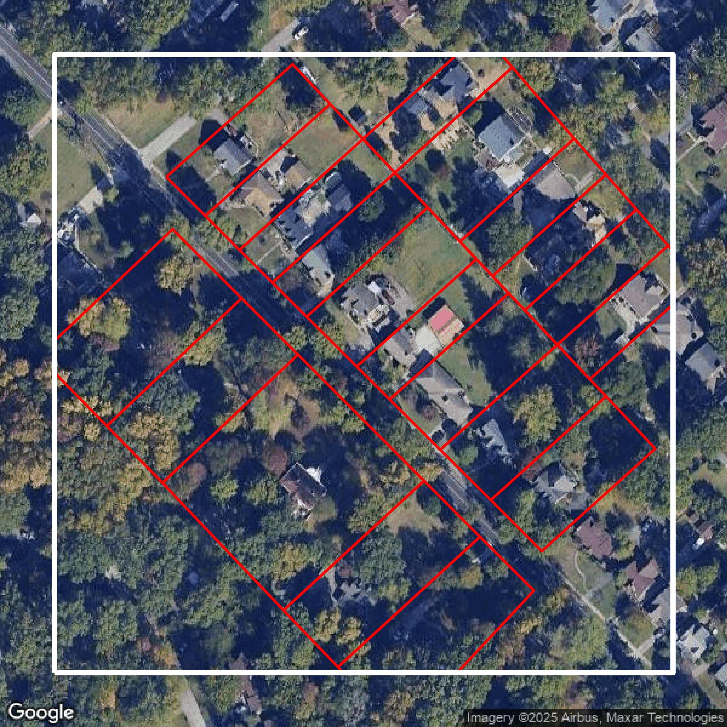 This image shows parcel data in Jefferson County created using GIS data in Equator.