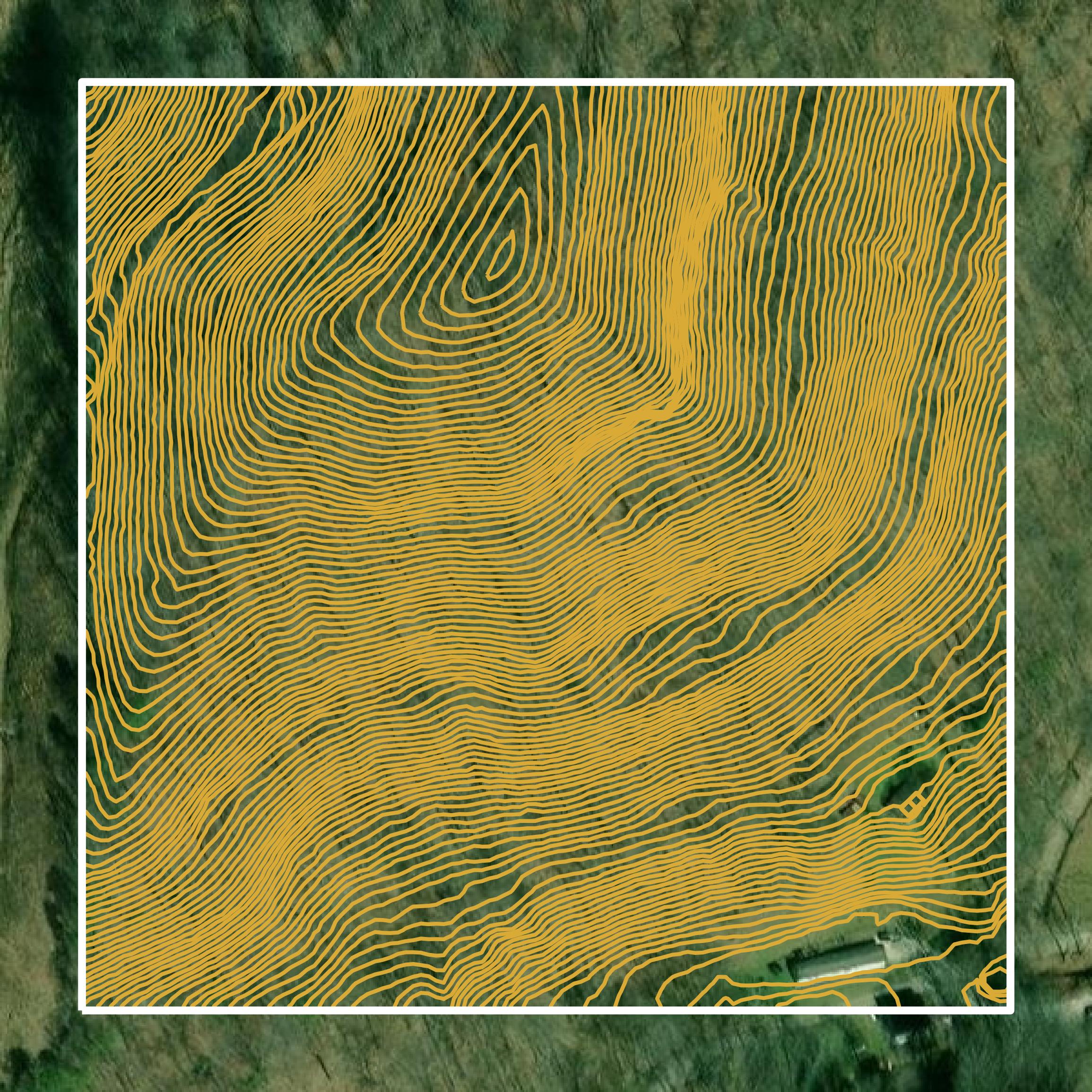 This image shows a contour map in Johnson County created using GIS data in Equator.