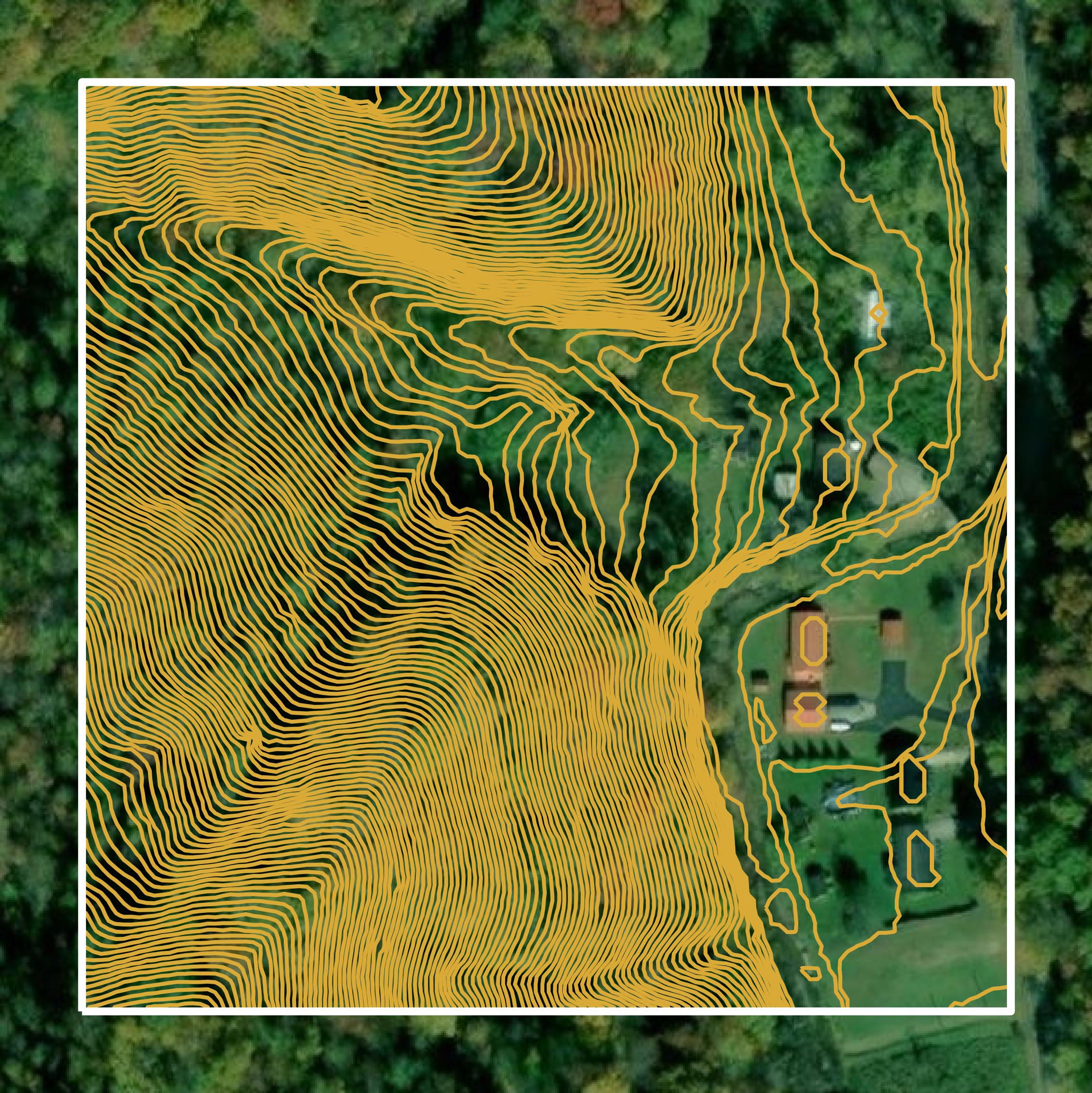 This image shows a contour map in Knott County created using GIS data in Equator.