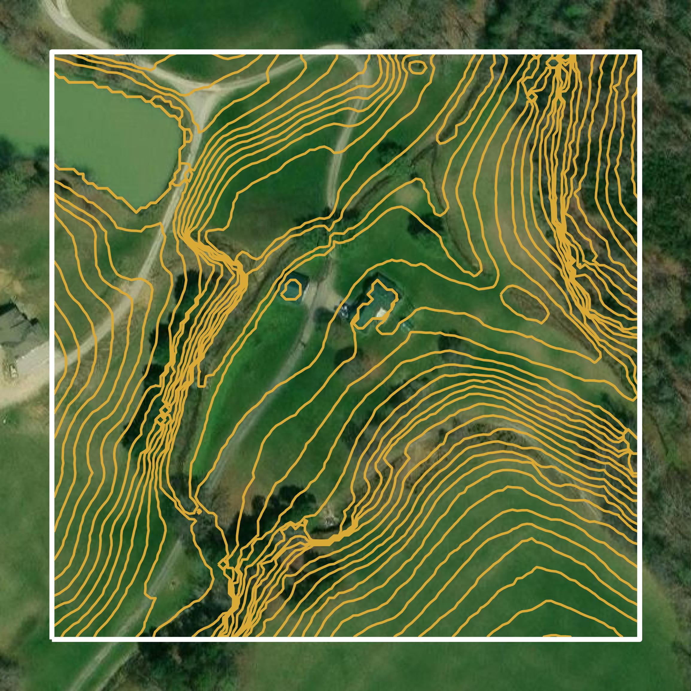 This image shows a contour map in Laurel County created using GIS data in Equator.