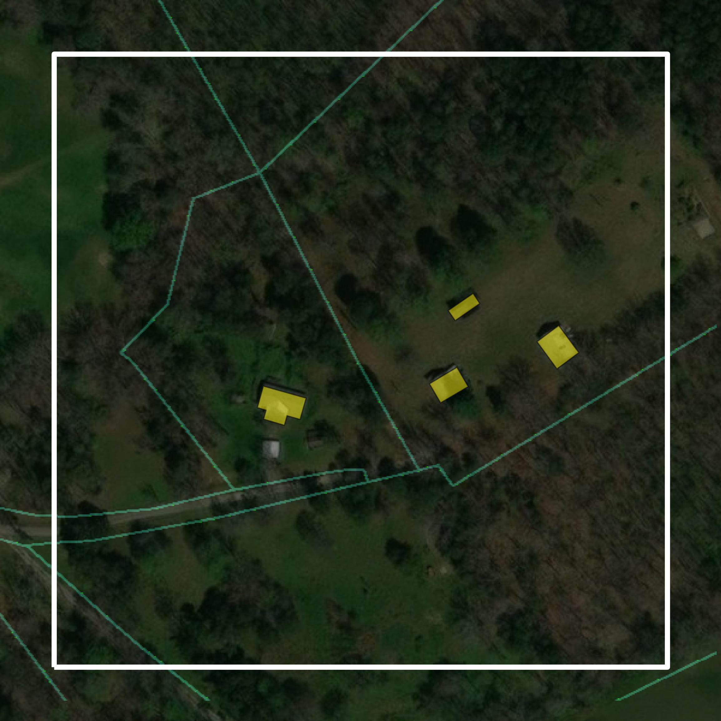 This image shows parcel and building data in Laurel County created using GIS data in Equator.