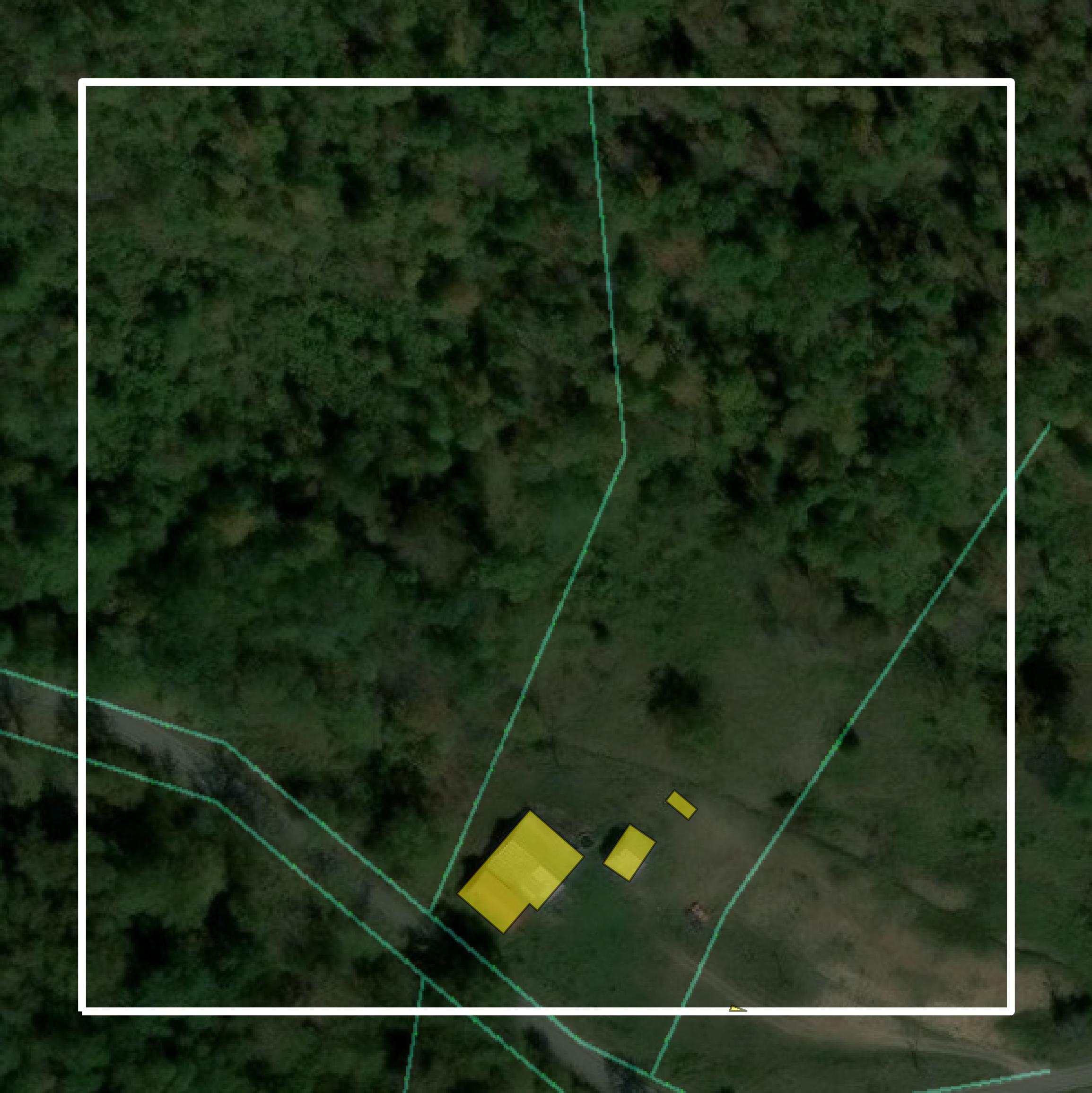 This image shows parcel and building data in Lawrence County created using GIS data in Equator.