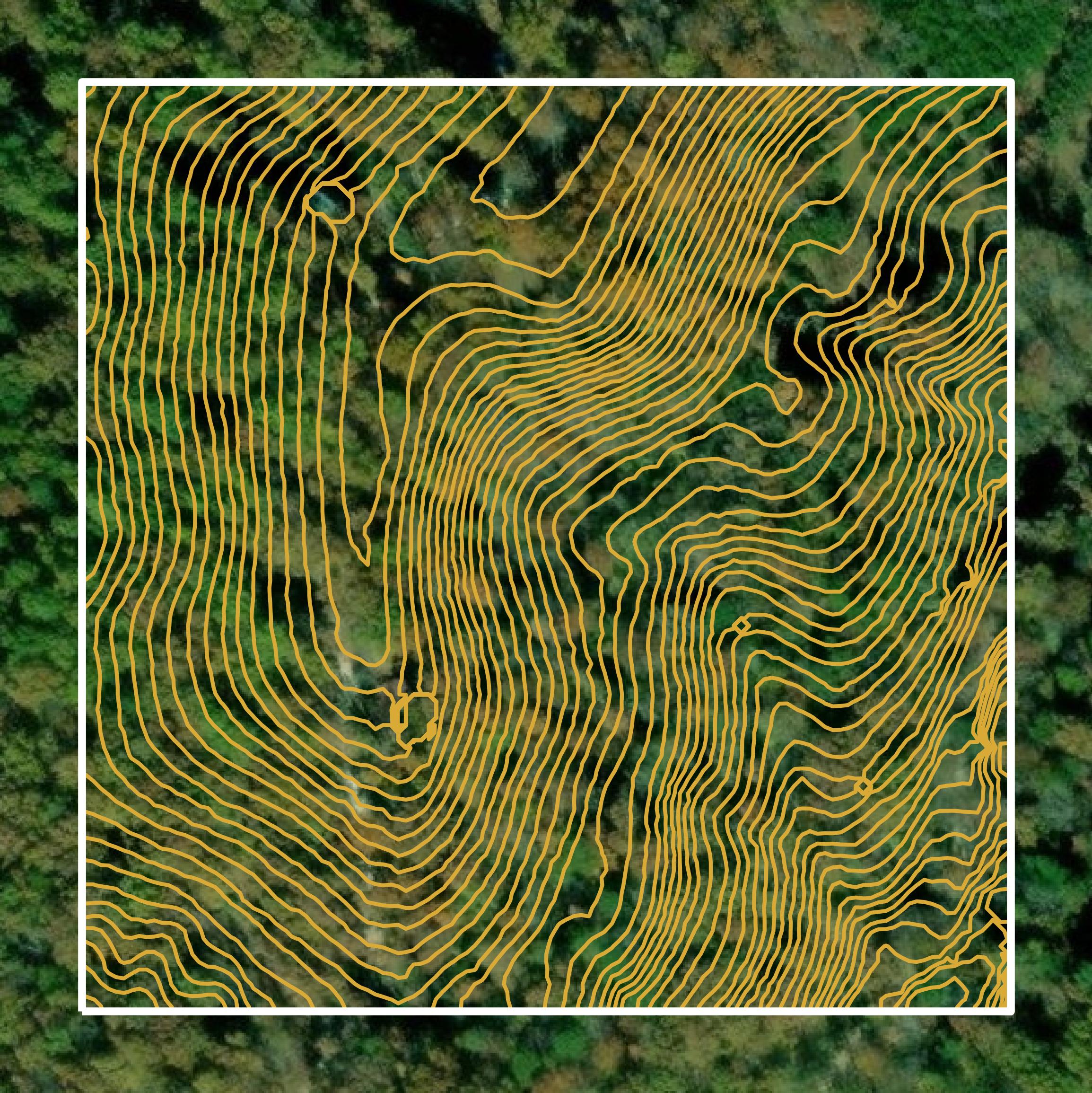 This image shows a contour map in Lee County created using GIS data in Equator.