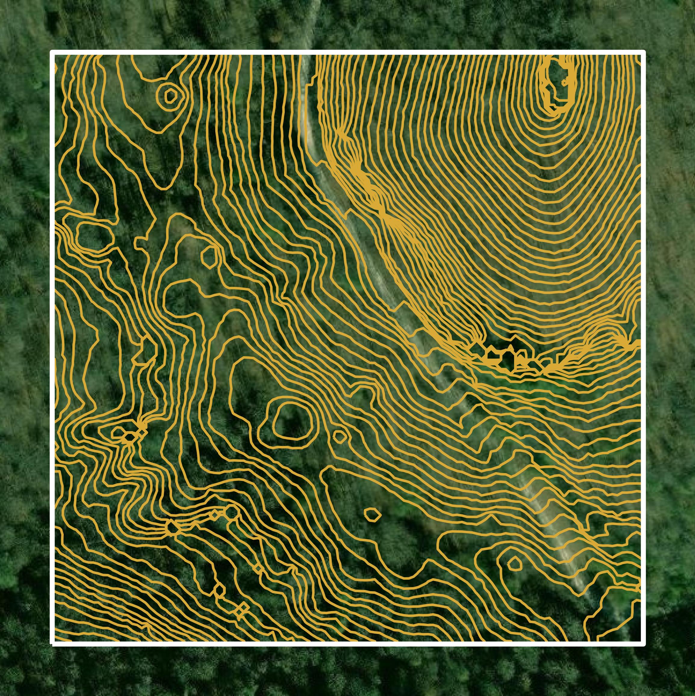 This image shows a contour map in Lee County created using GIS data in Equator.