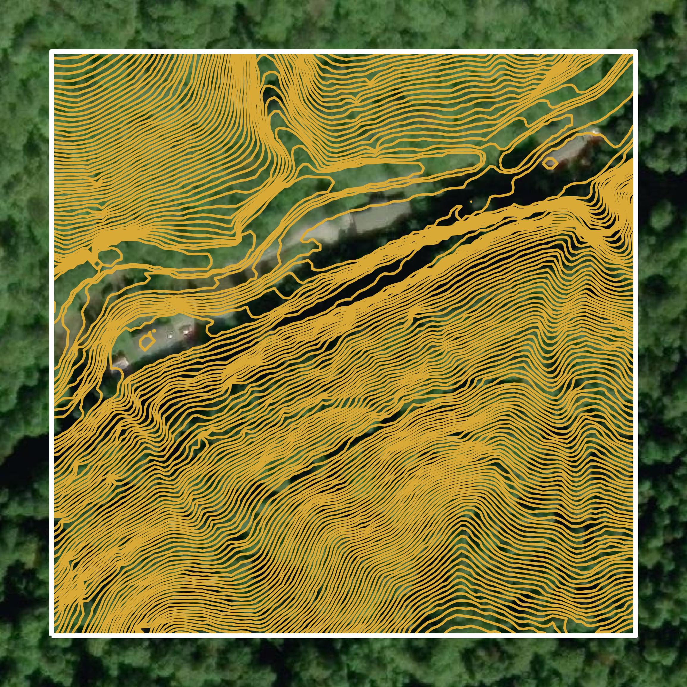 This image shows a contour map in Leslie County created using GIS data in Equator.