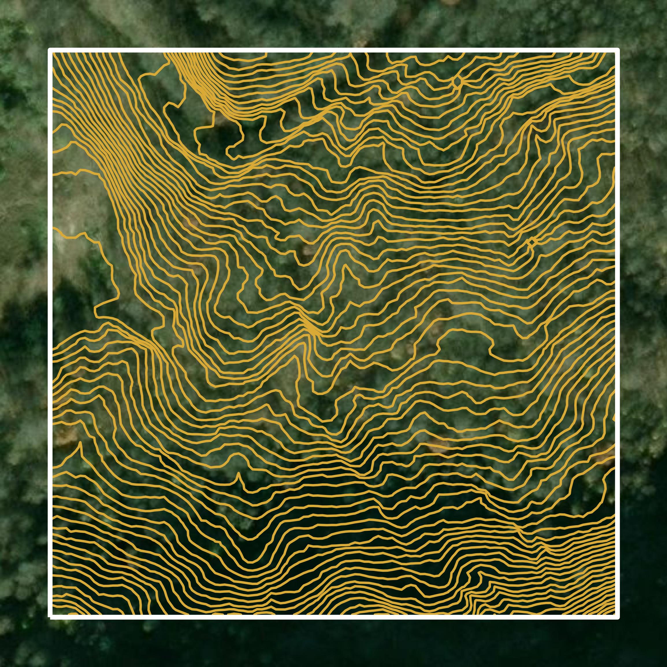 This image shows a contour map in Letcher County created using GIS data in Equator.
