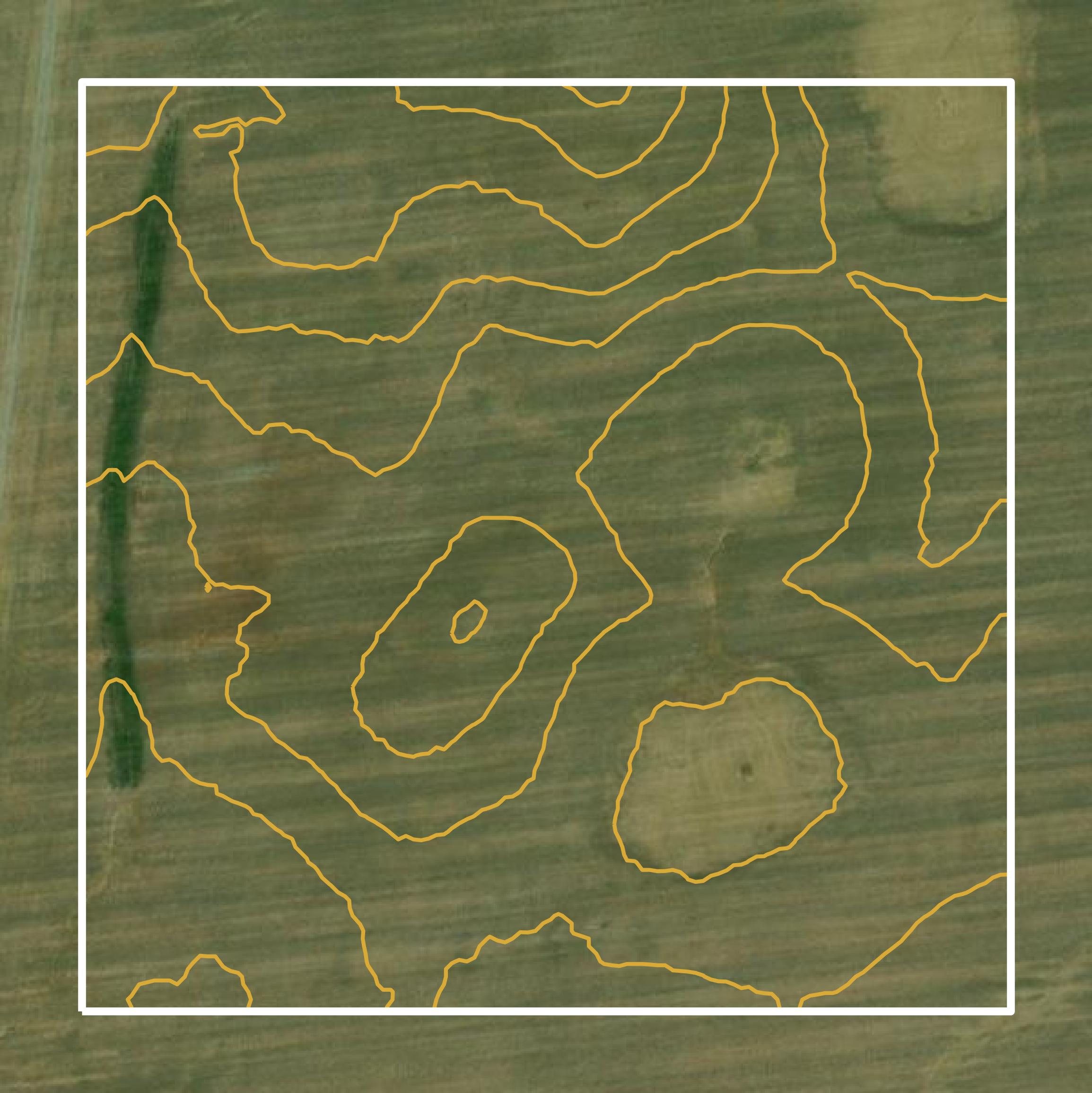 This image shows a contour map in Livingston County created using GIS data in Equator.