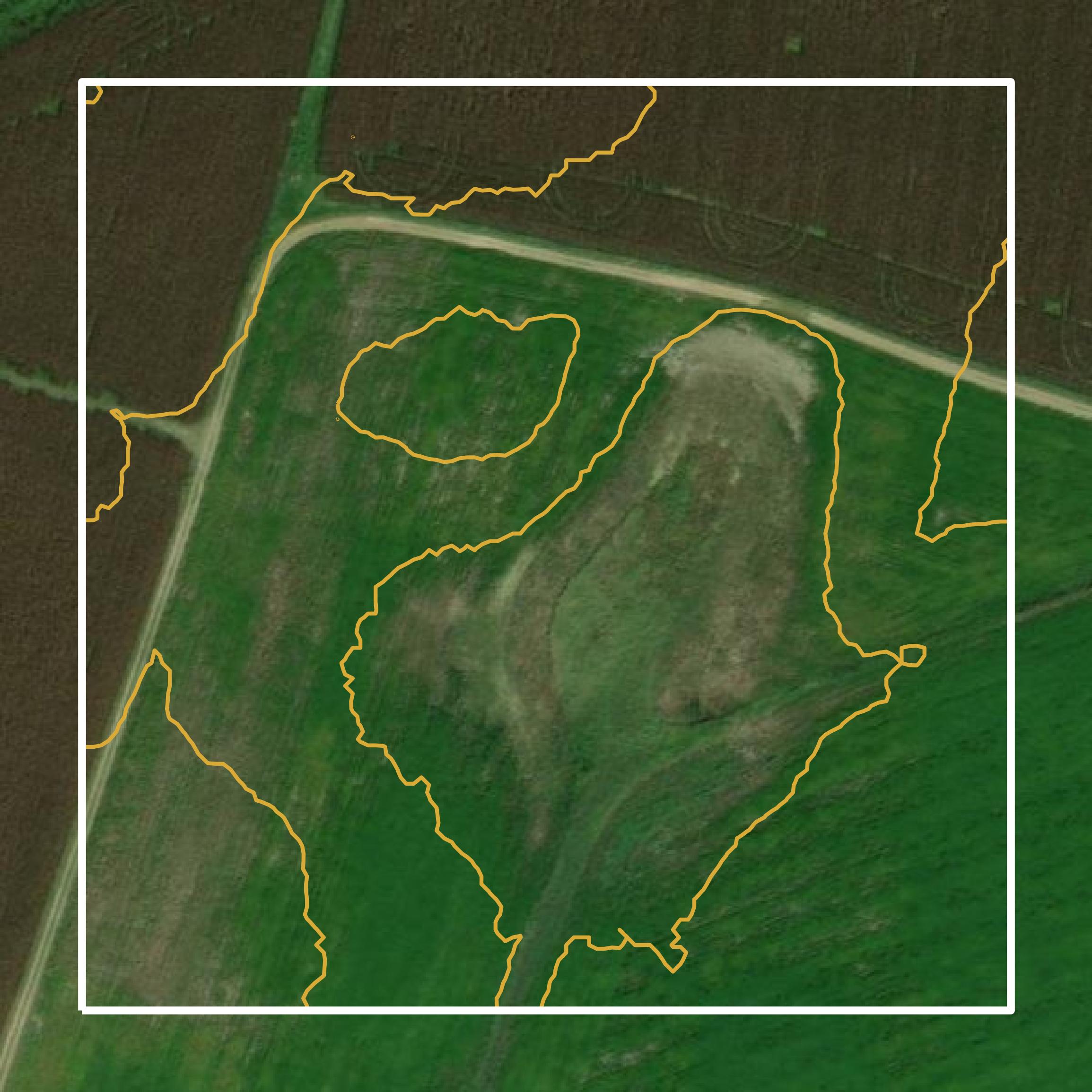 This image shows a contour map in Lyon County created using GIS data in Equator.
