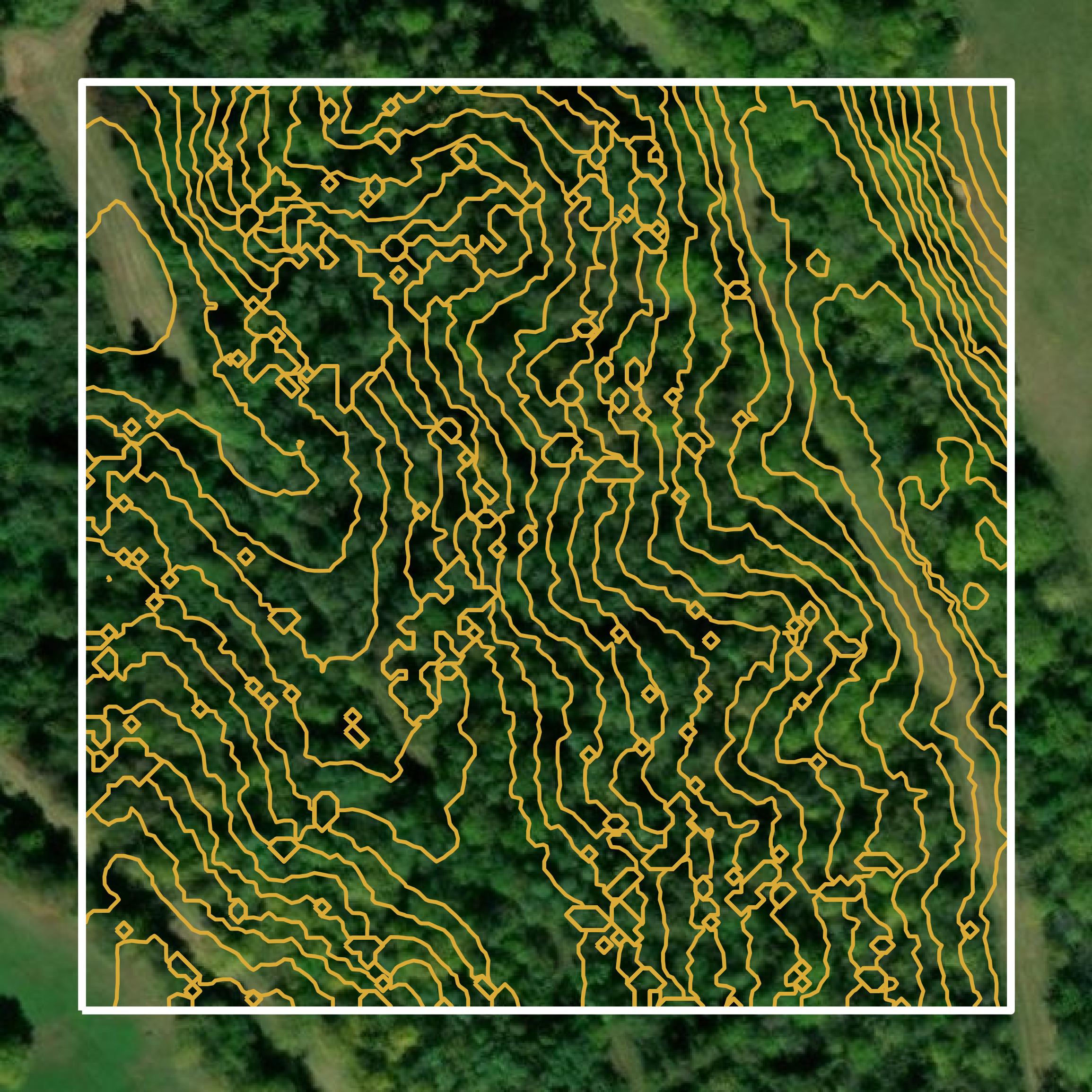 This image shows a contour map in Madison County created using GIS data in Equator.