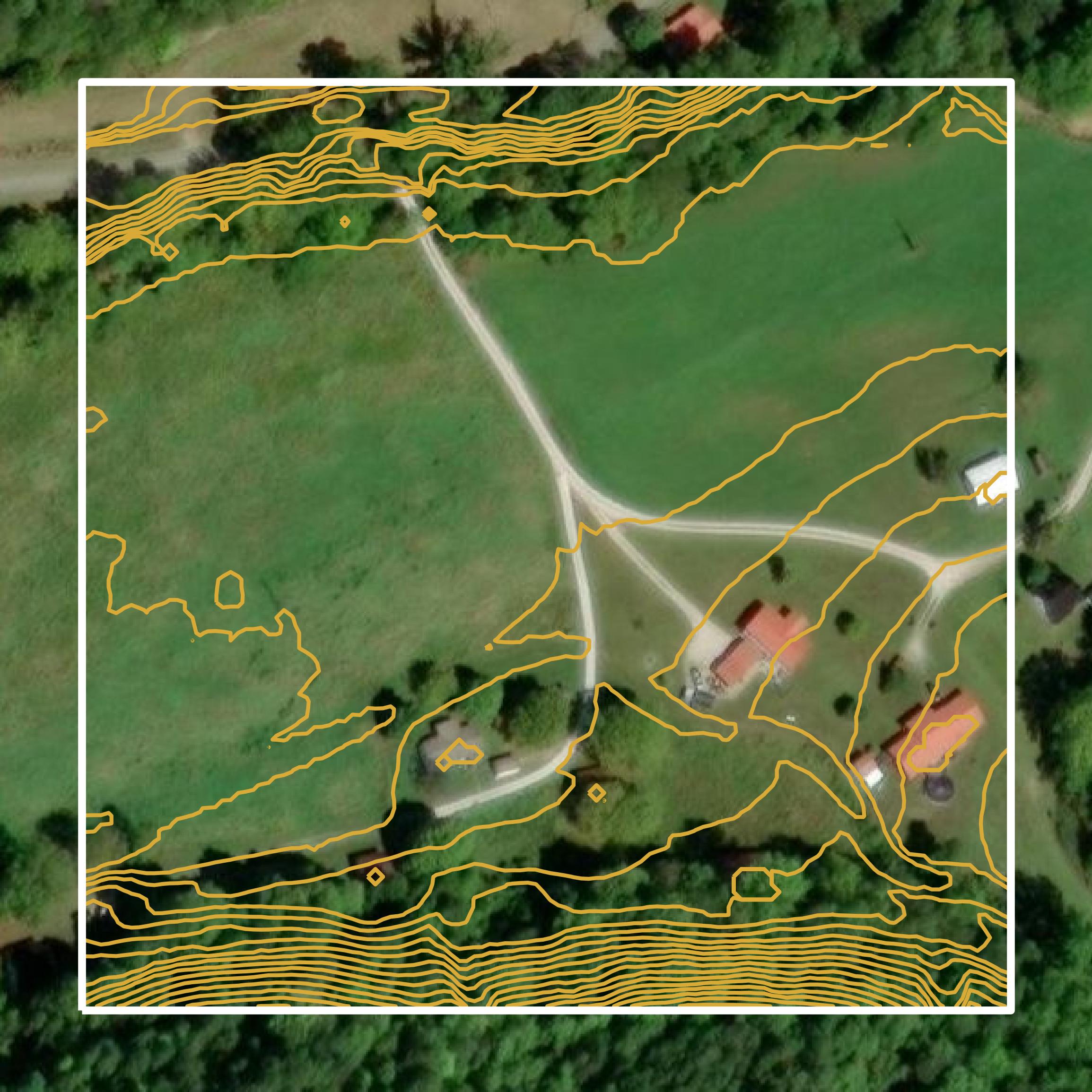 This image shows a contour map in Magoffin County created using GIS data in Equator.