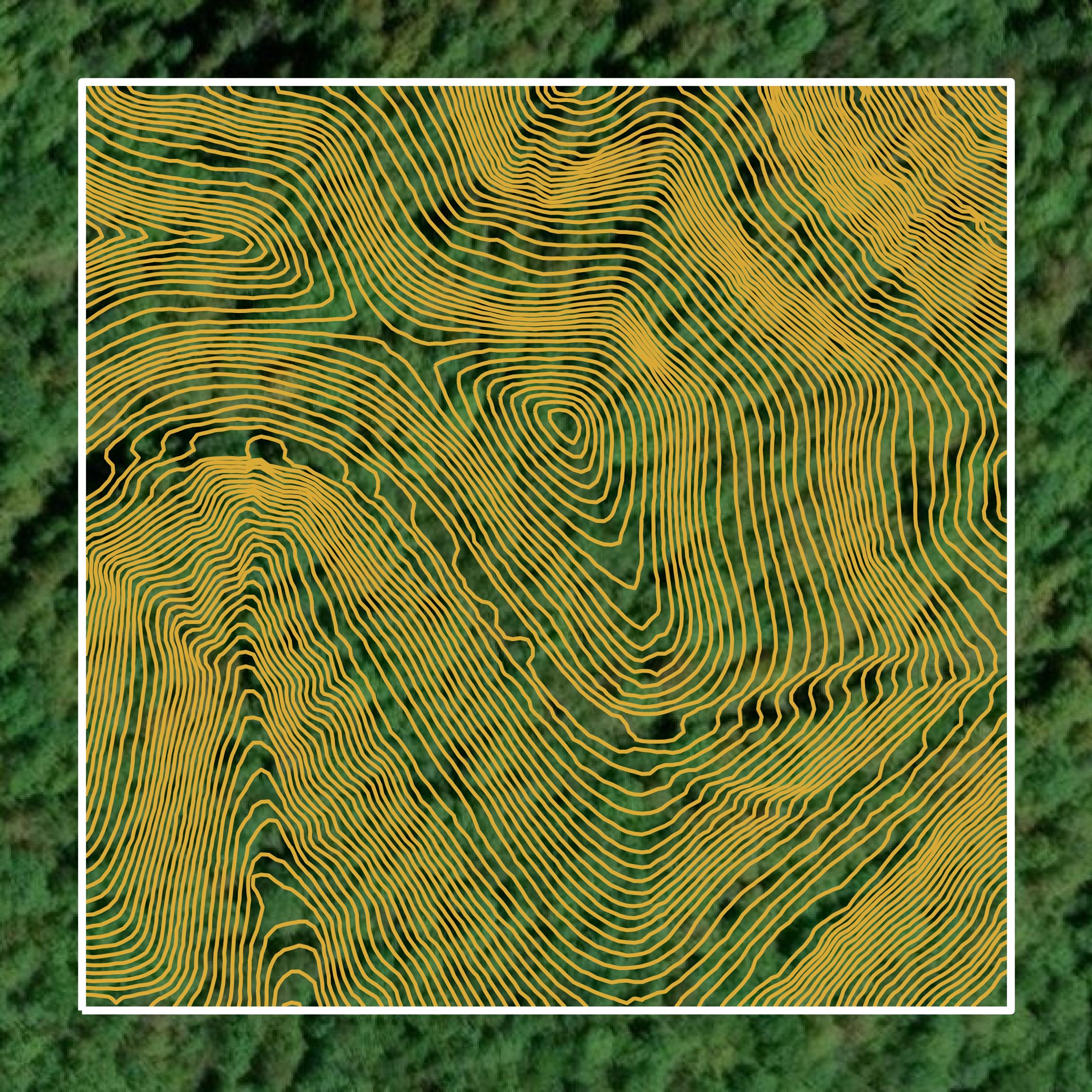 This image shows a contour map in Magoffin County created using GIS data in Equator.
