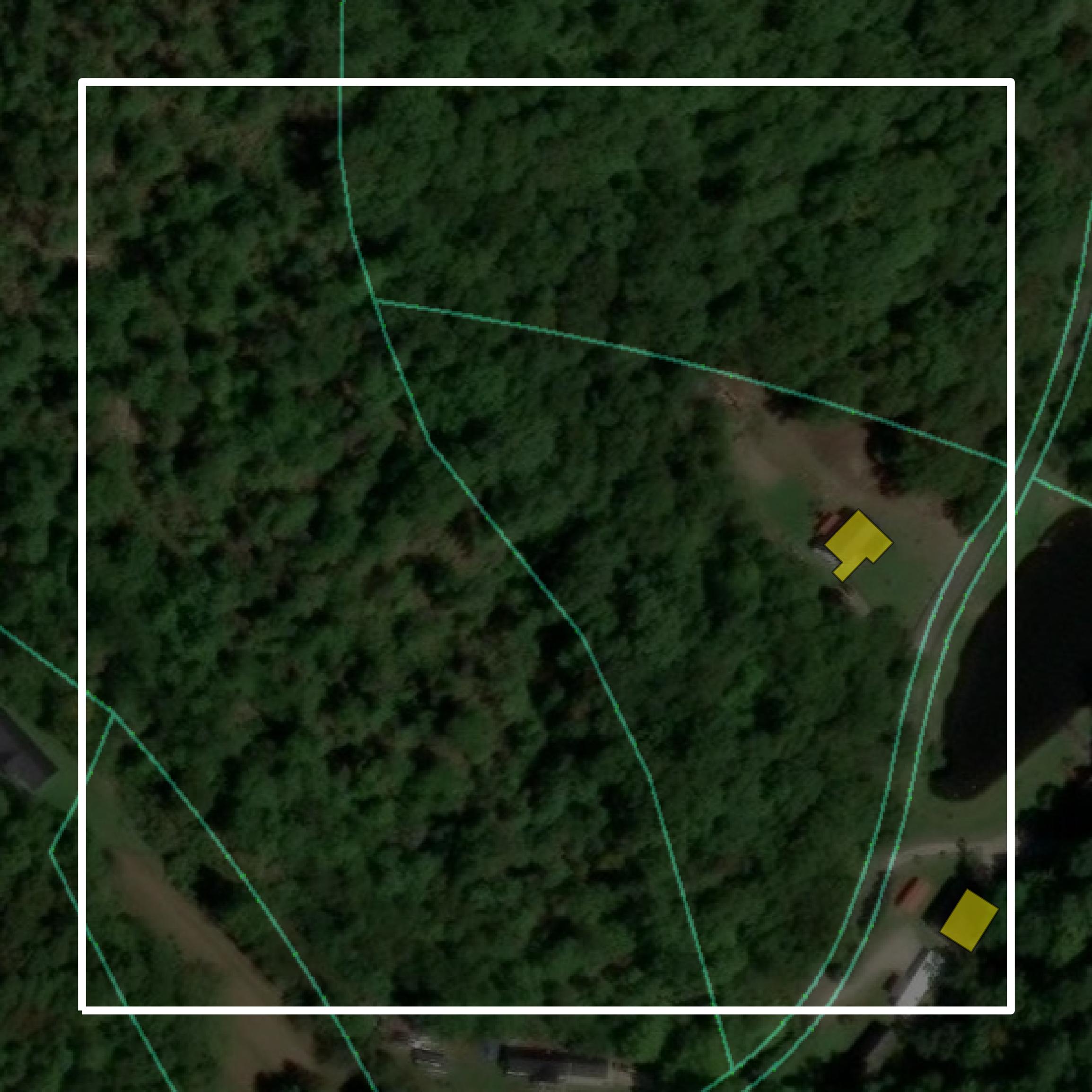 This image shows parcel and building data in Magoffin County created using GIS data in Equator.