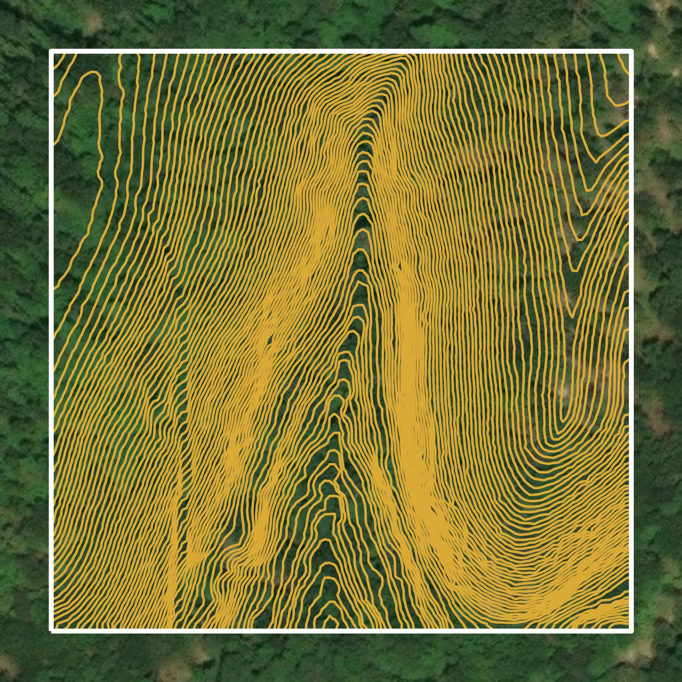 This image shows a contour map in Marion County created using GIS data in Equator.