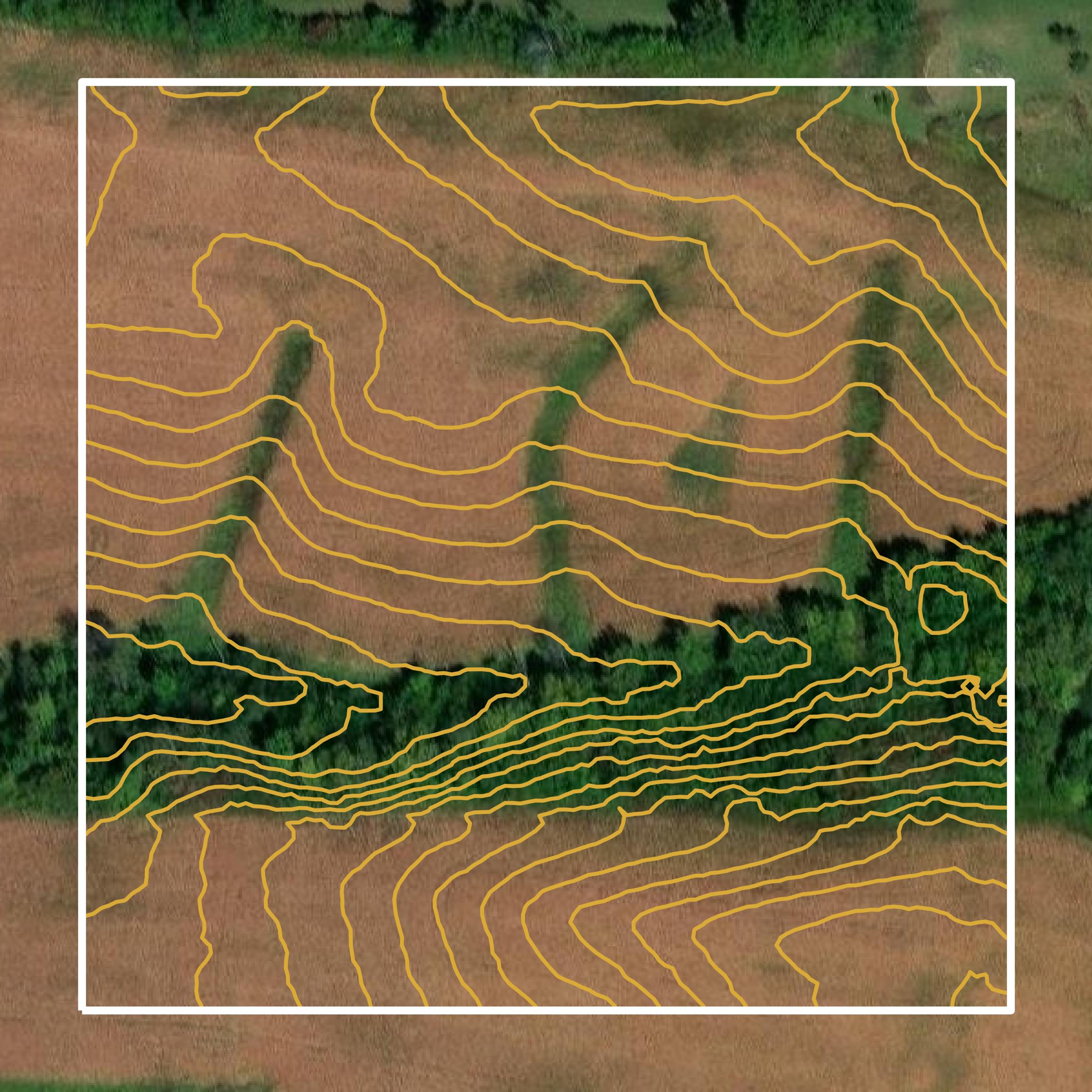This image shows a contour map in Marion County created using GIS data in Equator.
