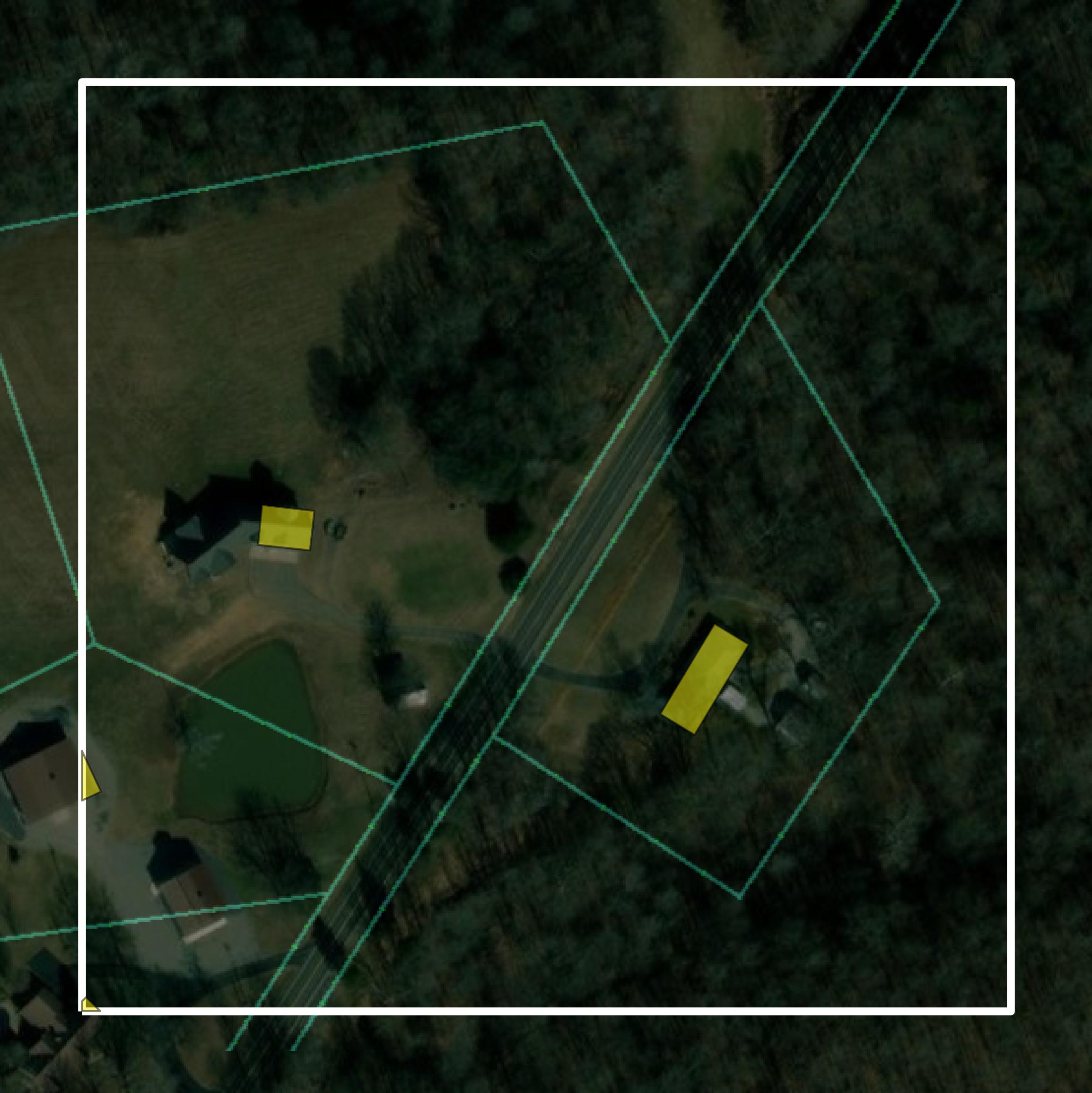 This image shows parcel and building data in Marshall County created using GIS data in Equator.