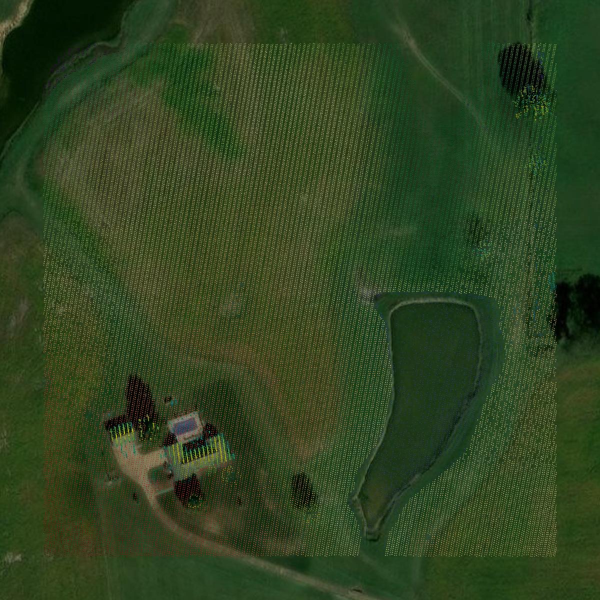 This image shows a LiDAR point cloud in Marshall County created using GIS data in Equator.