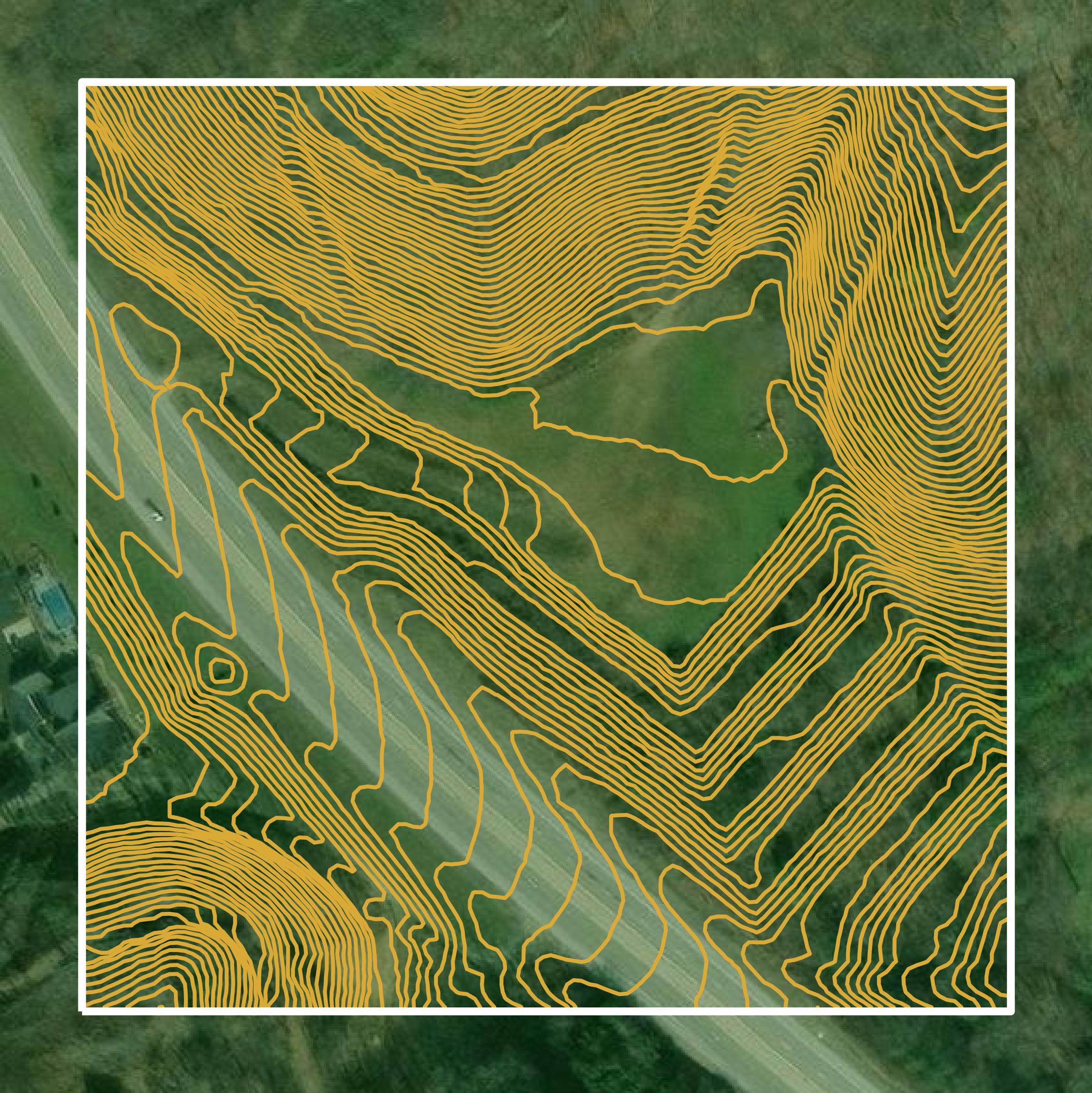 This image shows a contour map in Martin County created using GIS data in Equator.