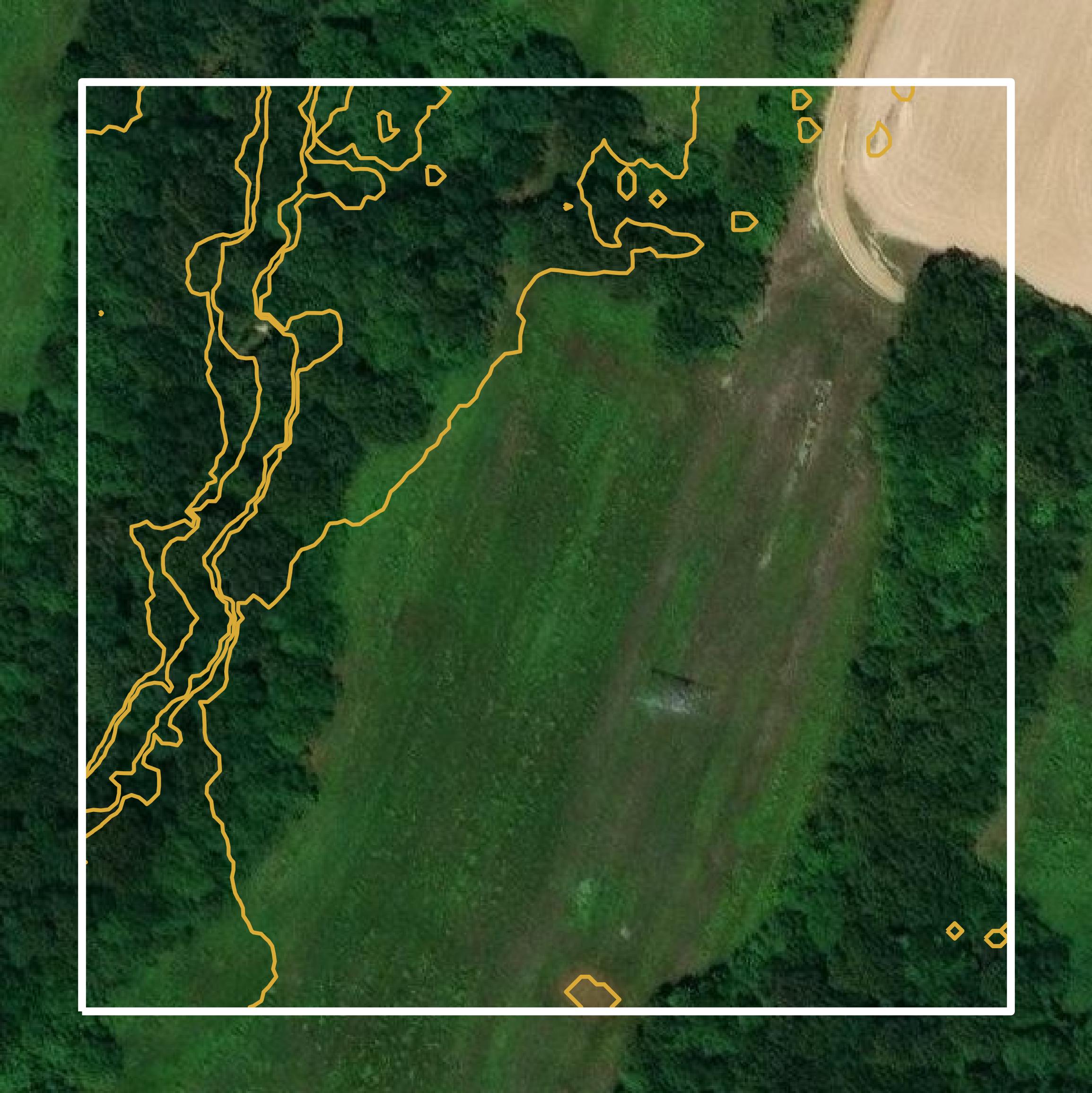 This image shows a contour map in McCracken County created using GIS data in Equator.