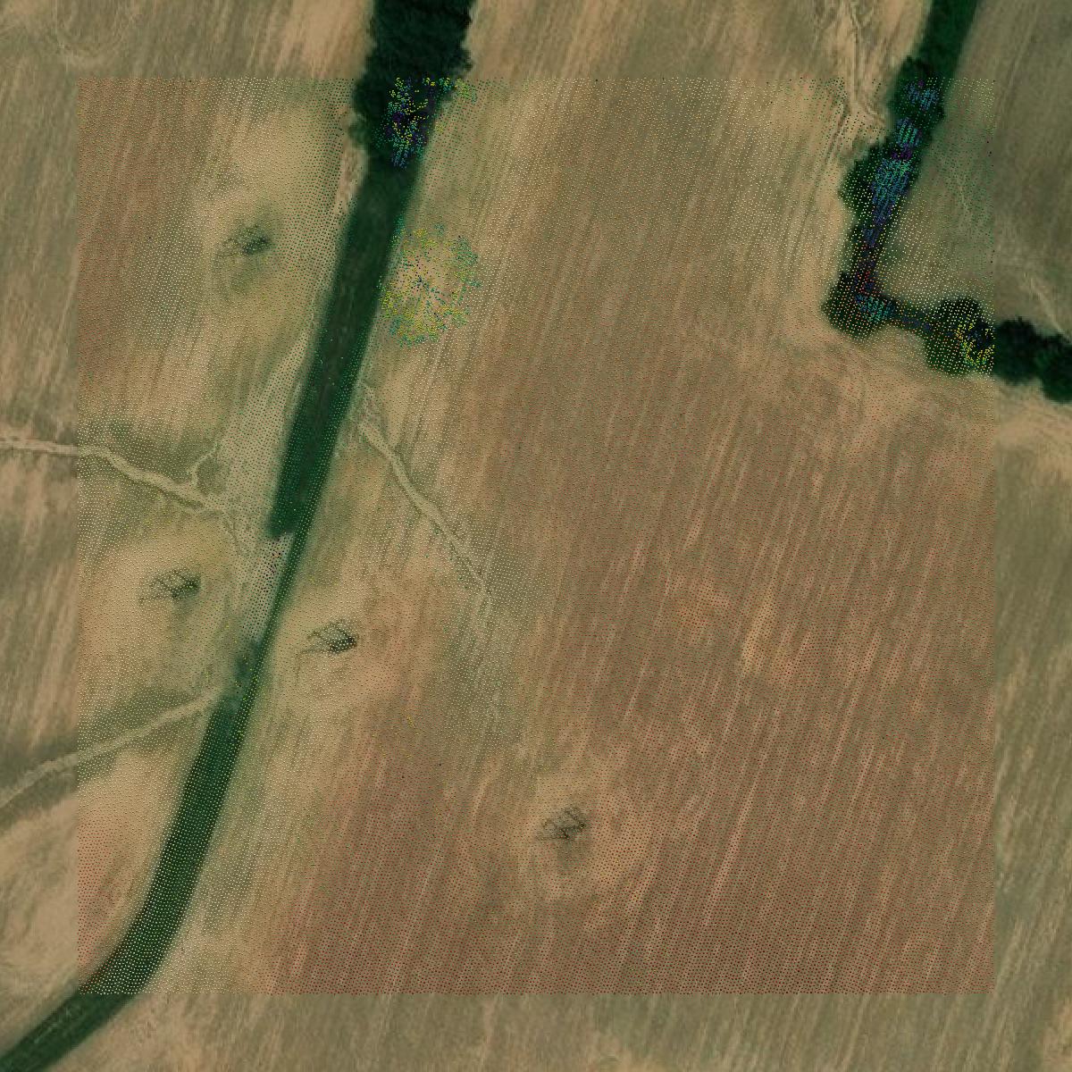 This image shows a LiDAR point cloud in McCracken County created using GIS data in Equator.