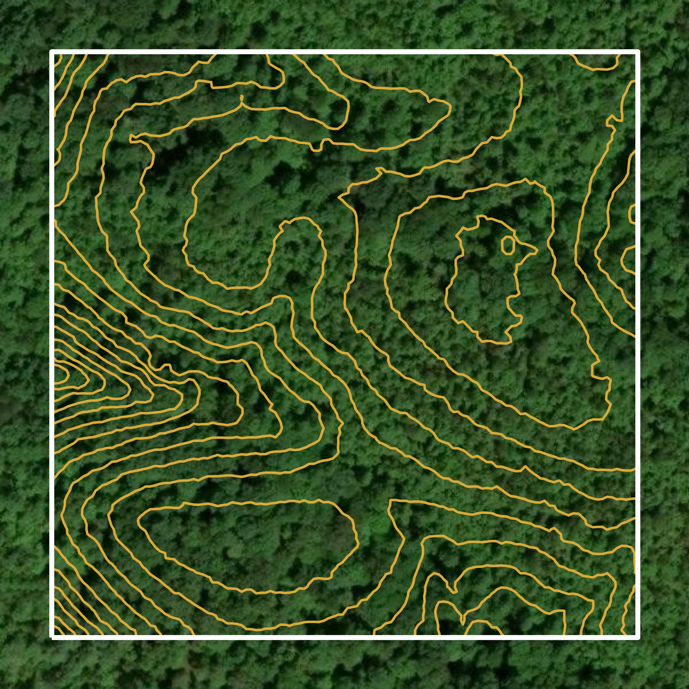 This image shows a contour map in McCreary County created using GIS data in Equator.