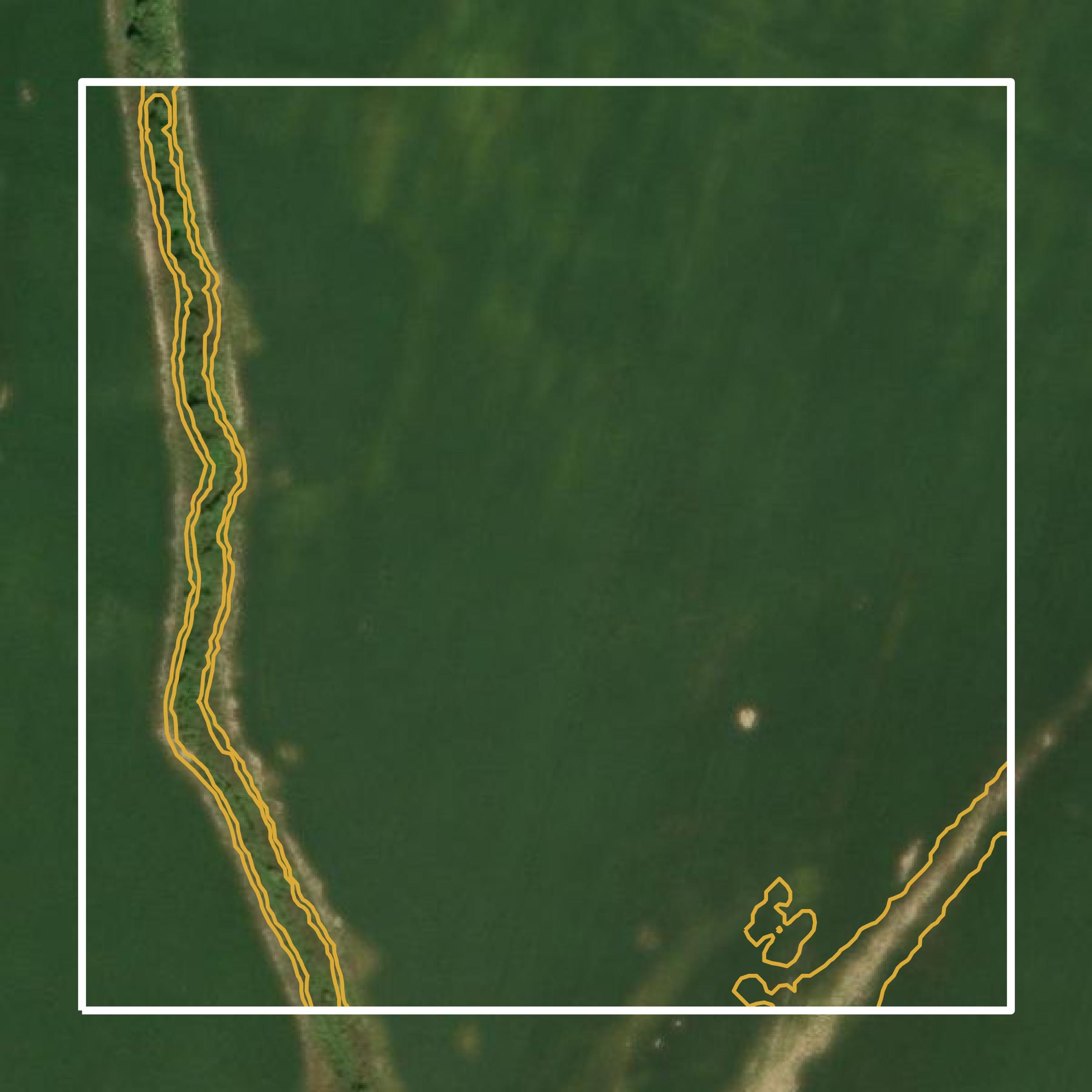 This image shows a contour map in McLean County created using GIS data in Equator.