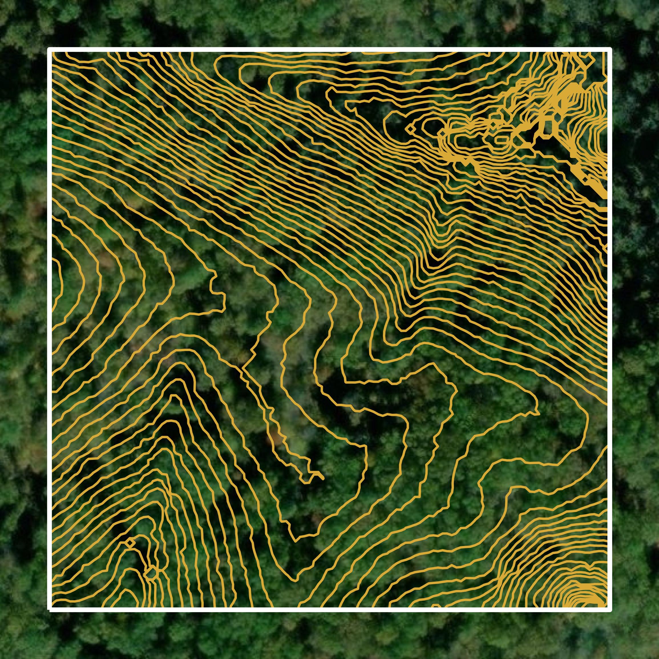This image shows a contour map in Menifee County created using GIS data in Equator.